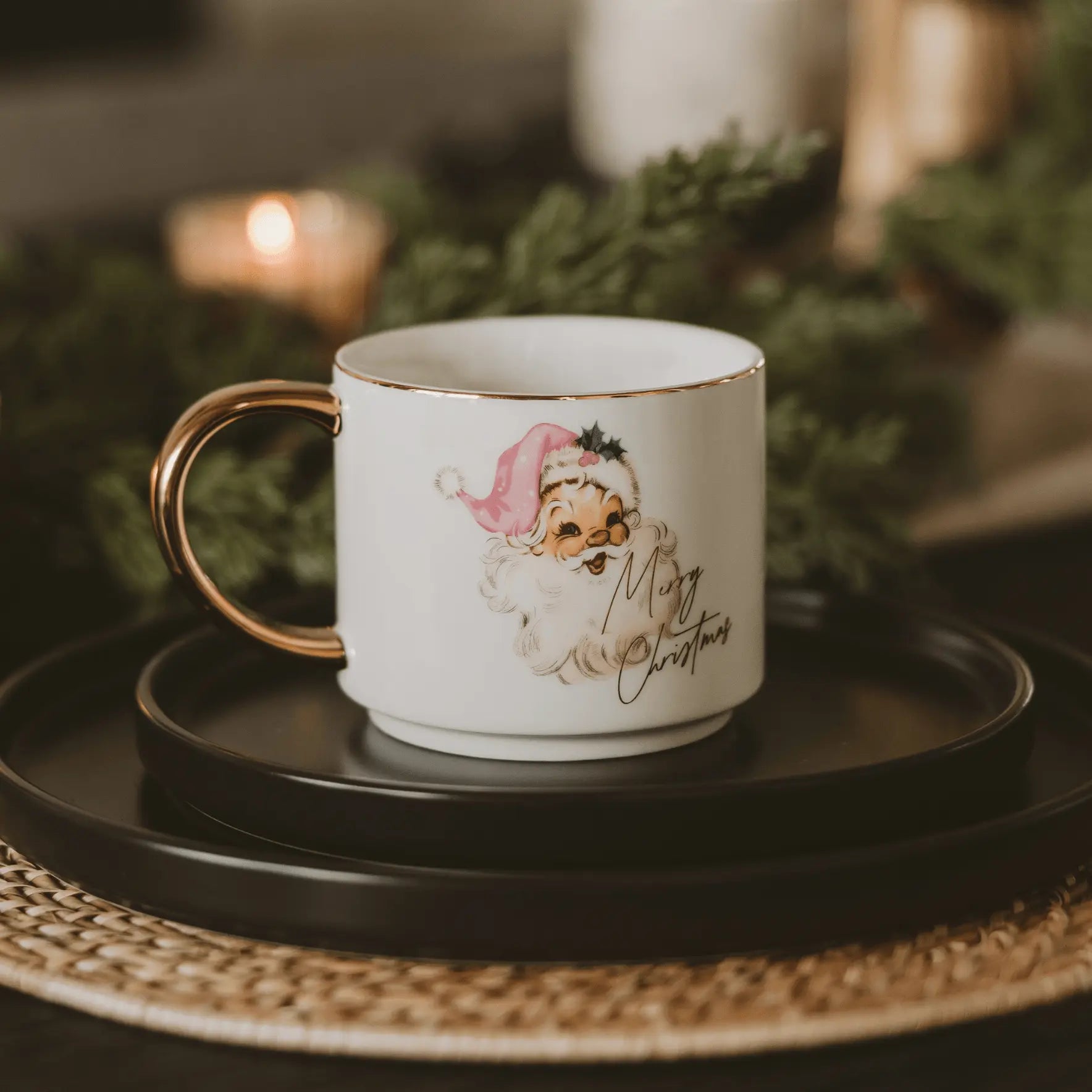 Vintage Santa 14 oz Gold Handle Coffee Mug Sweet Water Decor Vintage Santa 14 oz Gold Handle Coffee Mug Sweet Water Decor