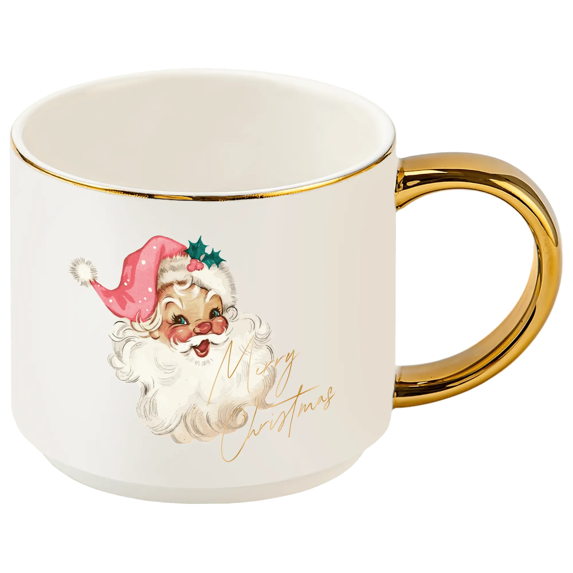 Vintage Santa 14 oz Gold Handle Coffee Mug Sweet Water Decor Vintage Santa 14 oz Gold Handle Coffee Mug Sweet Water Decor