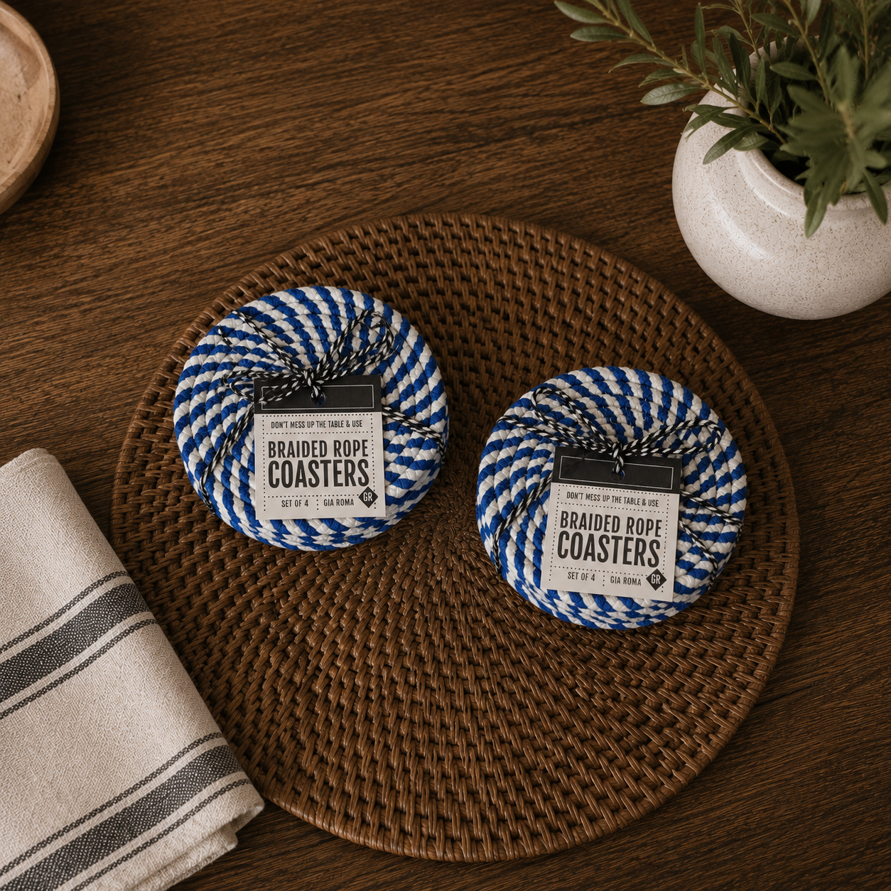 Blue Braided 4pk Gia Roma