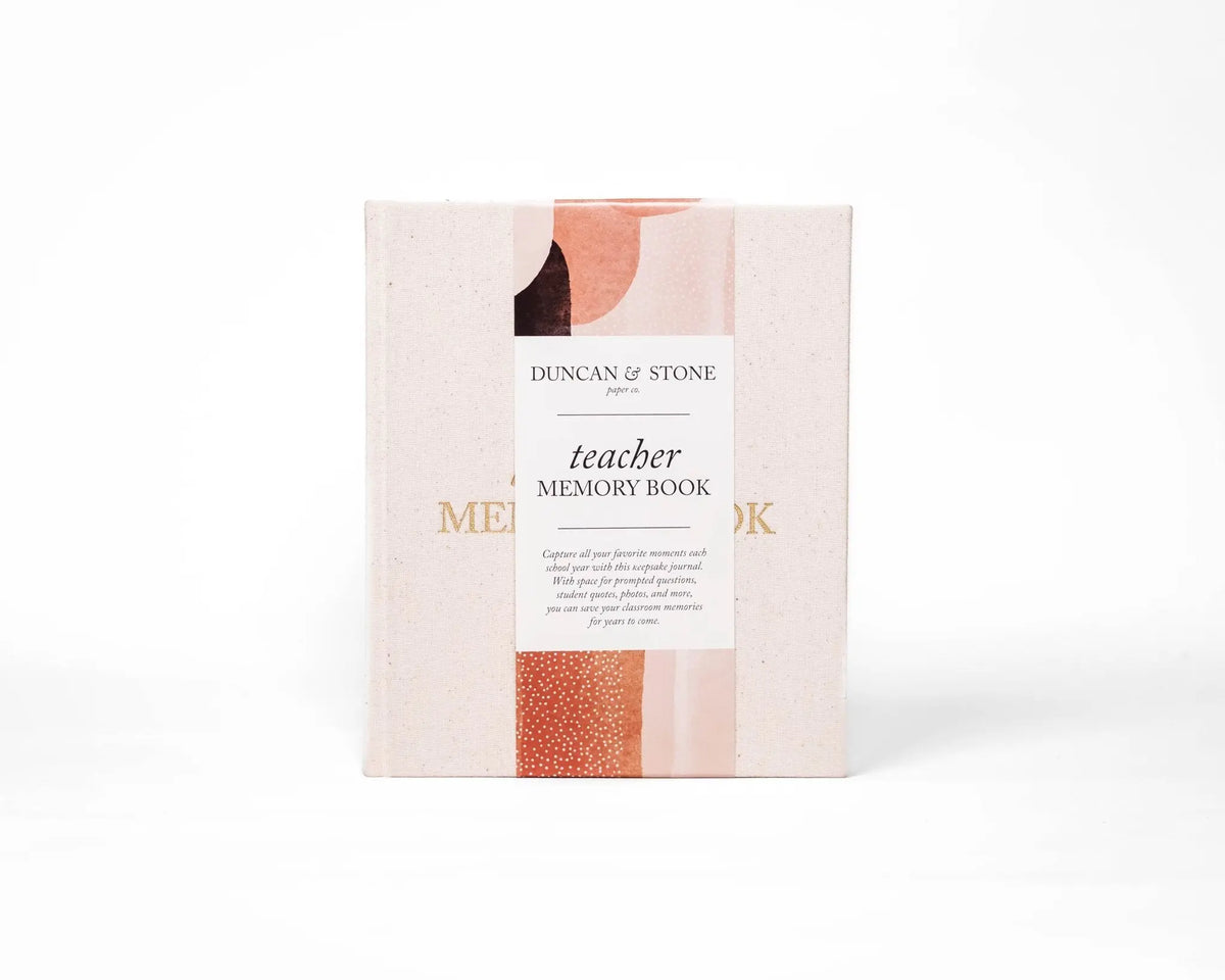 Teacher memory book by Duncan & Stone on a white background