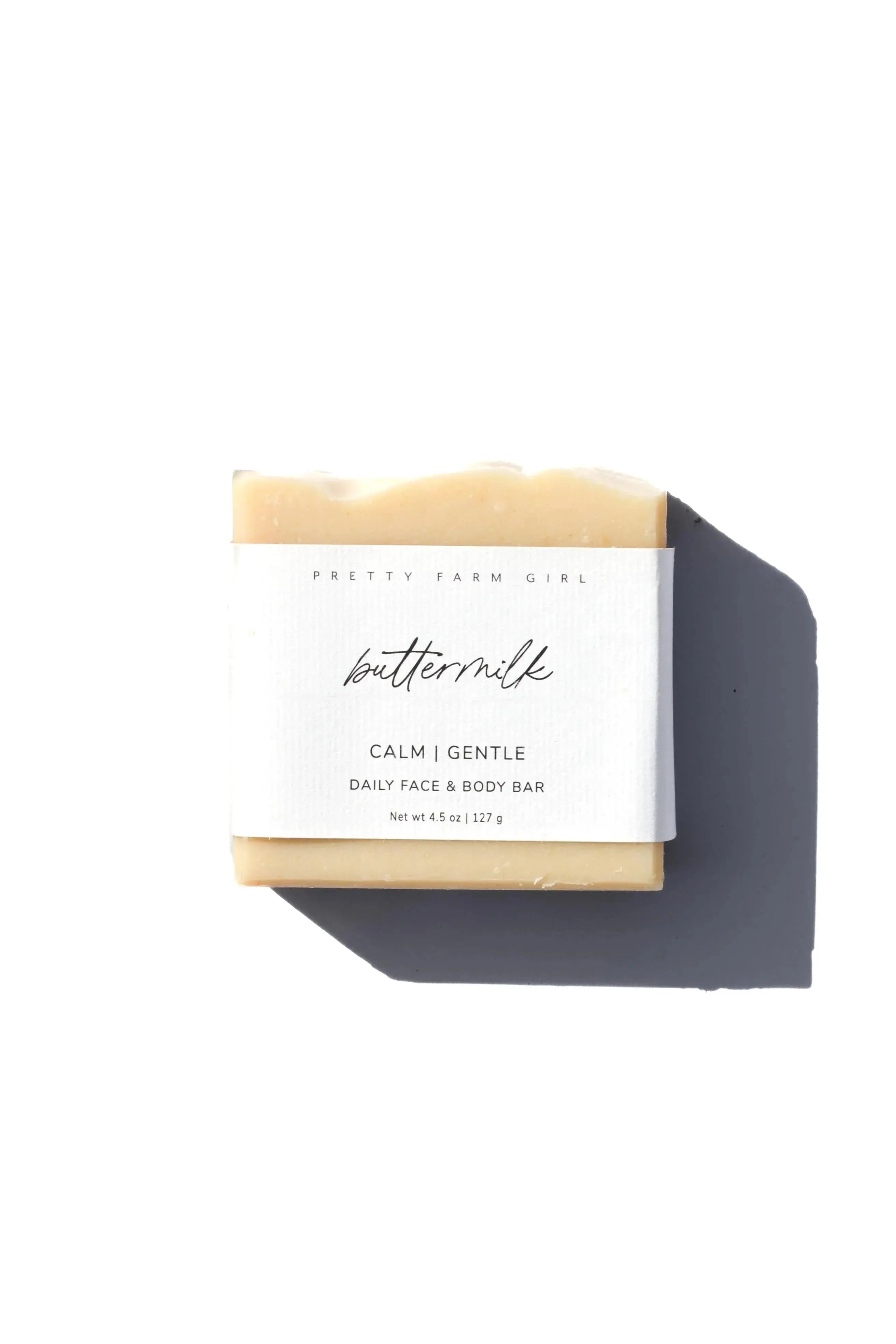 Buttermilk daily face & body bar soap, calm gentle formula, farmhouse style bath essential