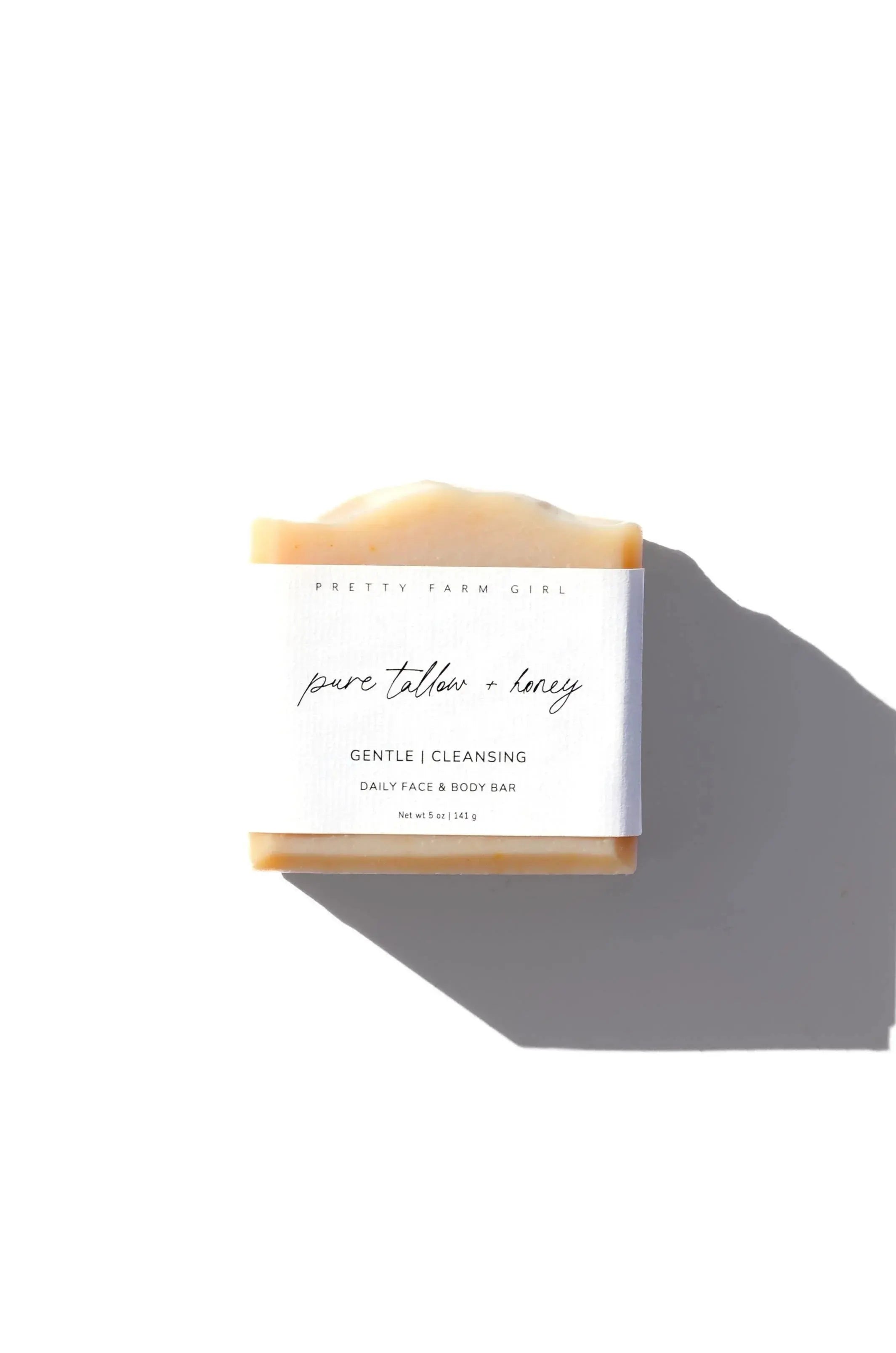 Pure tallow + honey gentle cleansing face & body bar soap, farmhouse style bath essential