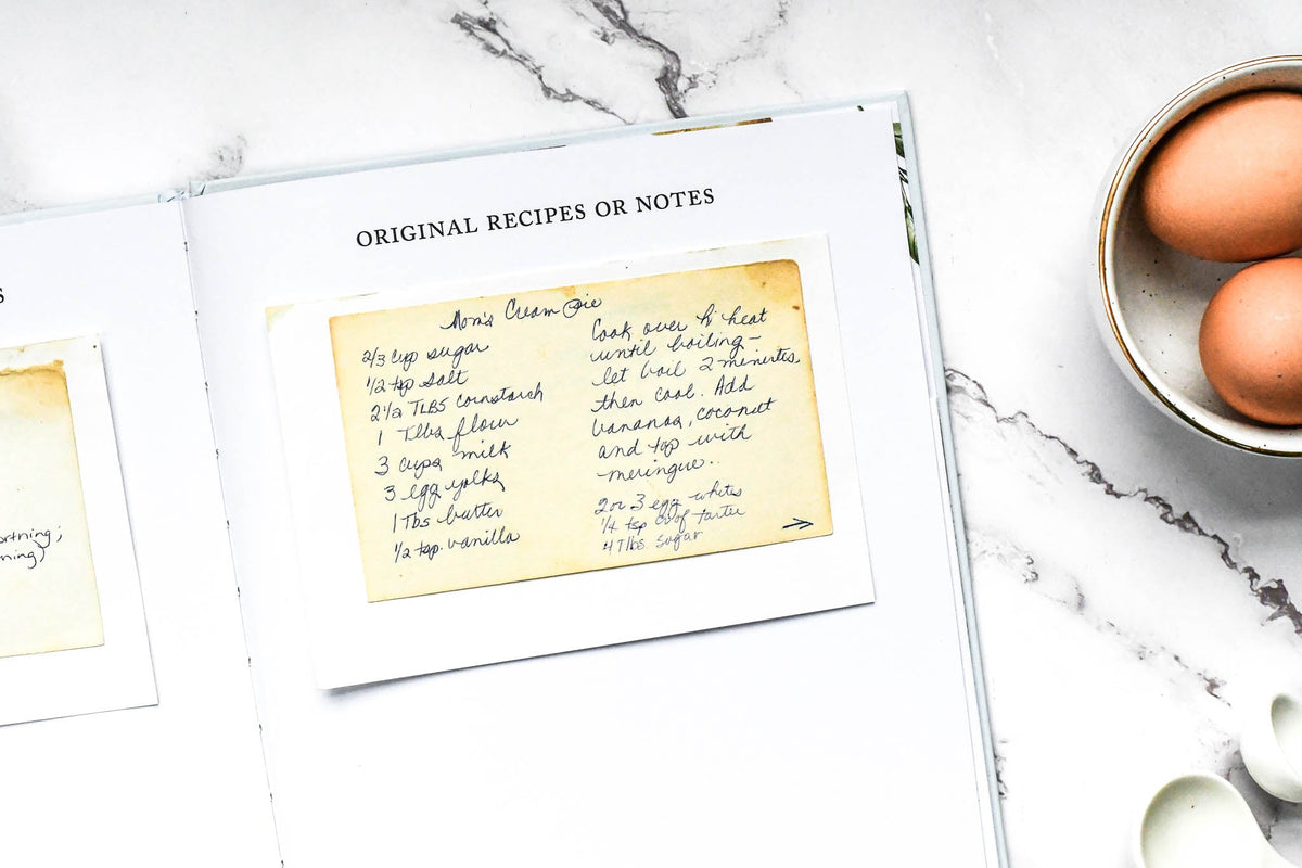 Pages in the Recipe Journal for Original Recipes or Notes