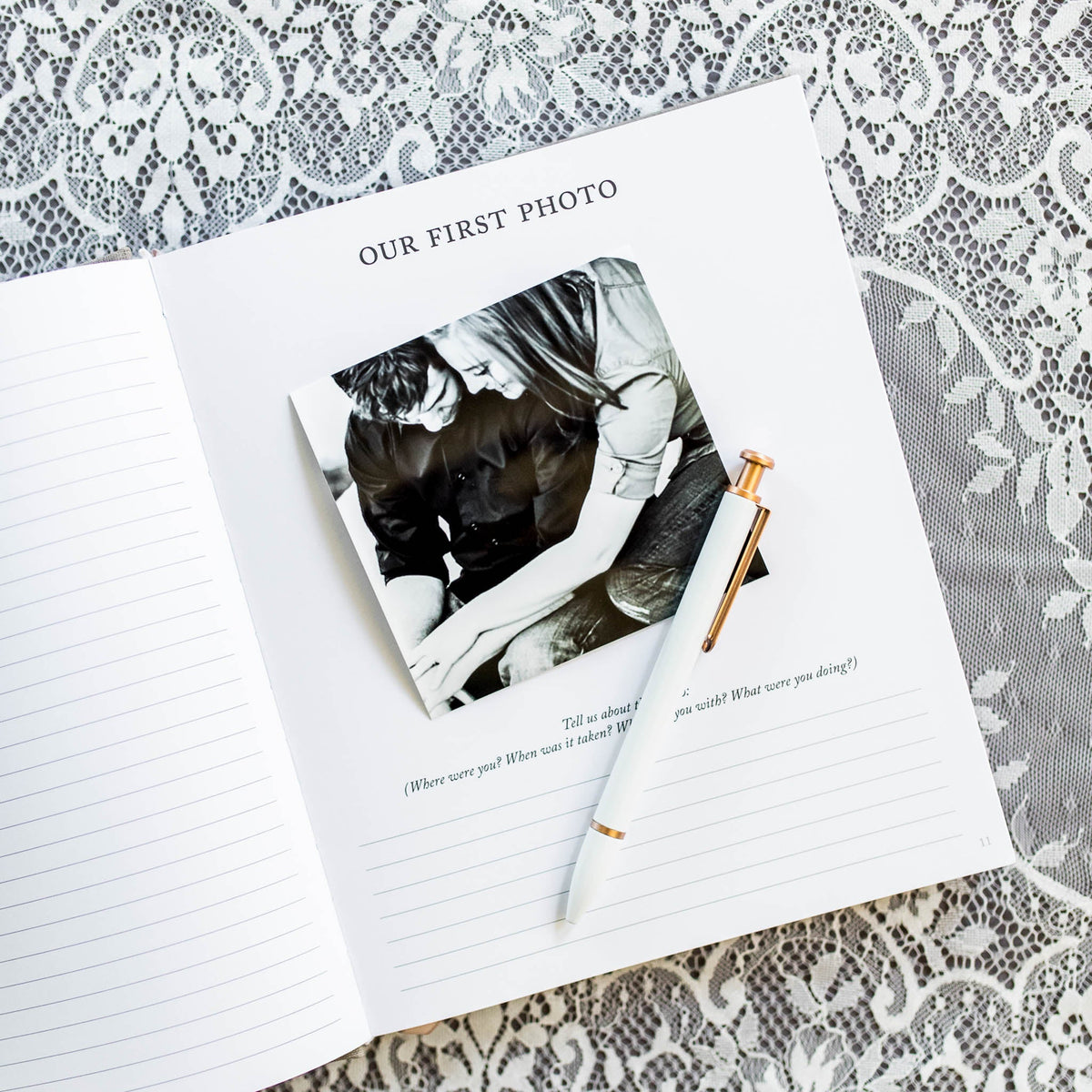 Anniversary Journal with Our First Photo