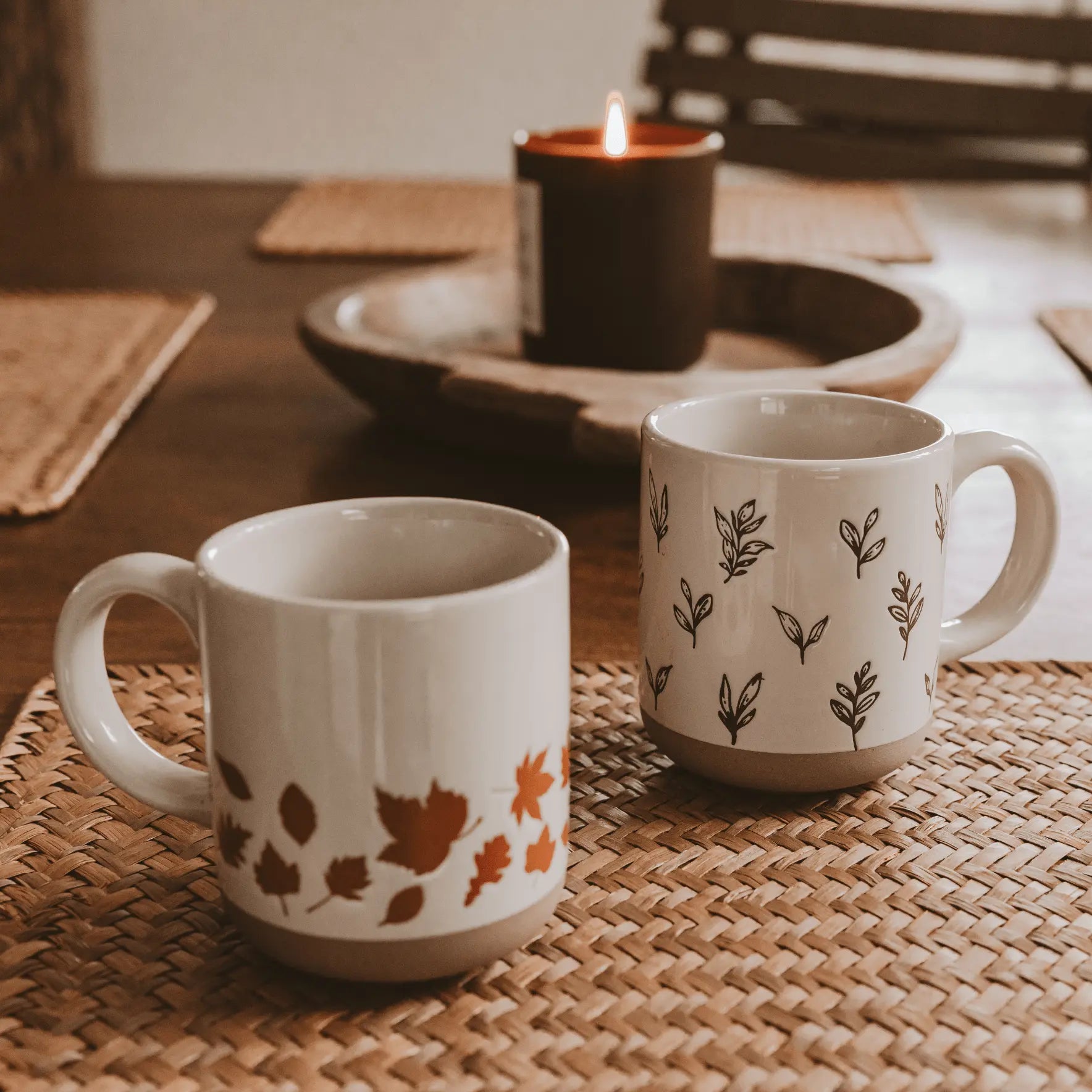 Orange Leaves 14 oz Cream Stoneware Coffee Mug Sweet Water Decor Orange Leaves 14 oz Cream Stoneware Coffee Mug Sweet Water Decor