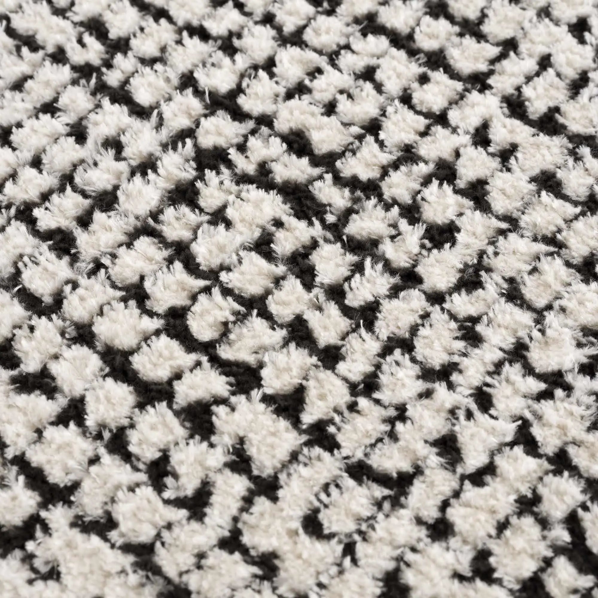 Cozy black and white textured area rug for farmhouse or cottage style home decor