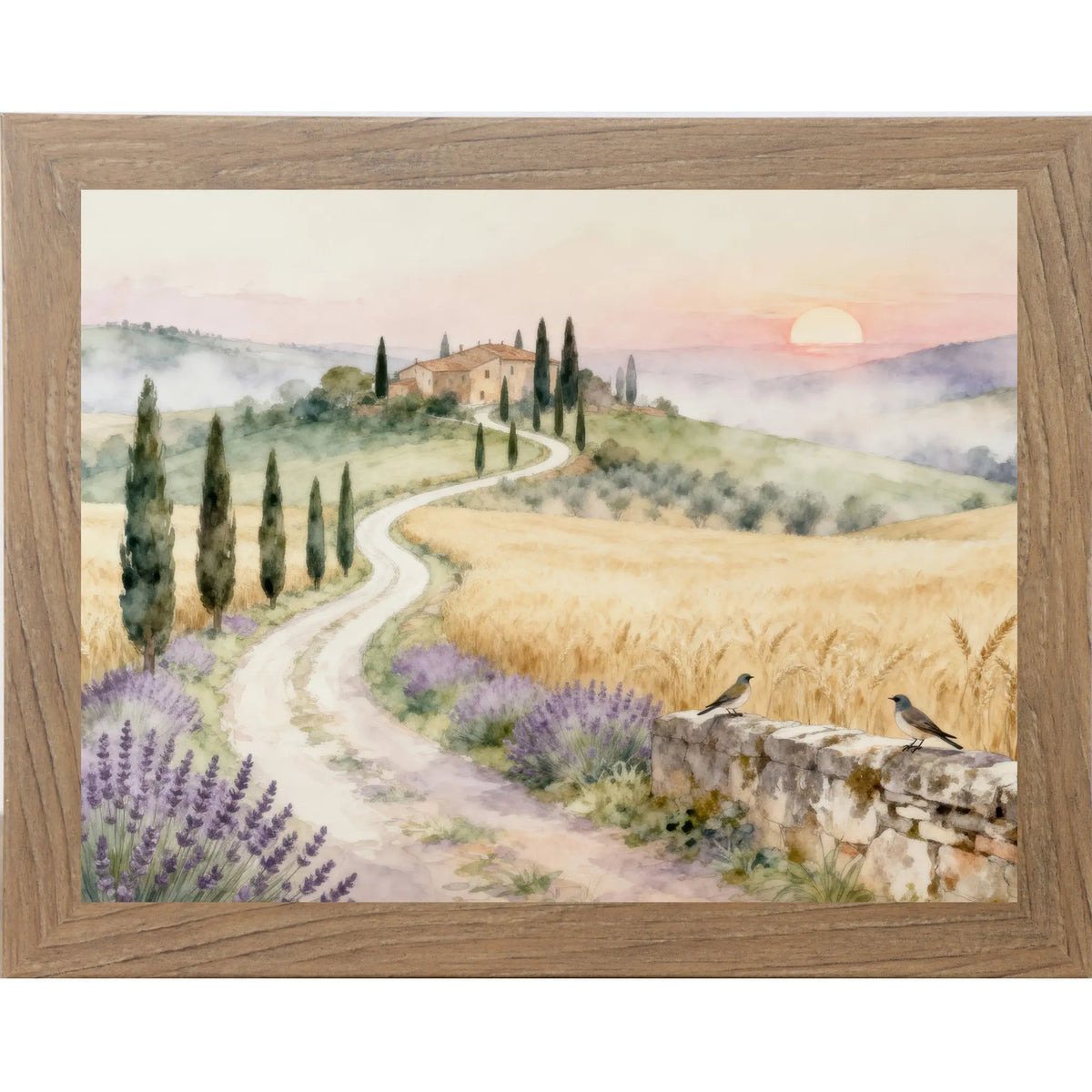 Tuscan Road to the Villa Wall Art – Italian Countryside Watercolor Summer Snow Art Tuscan Road to the Villa Wall Art – Italian Countryside Watercolor Summer Snow Art