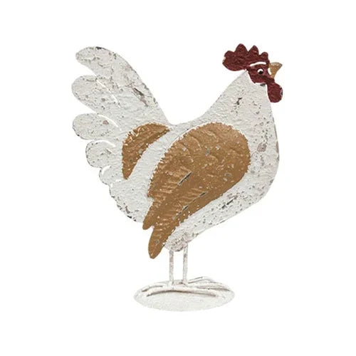 🐔 Distressed Metal Chicken – 9.75" H