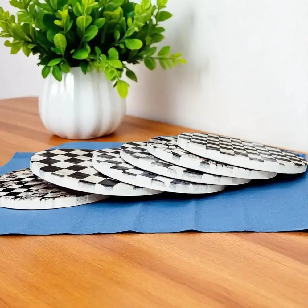 Courtly Check Coasters Gia Roma Courtly Check Coasters Gia Roma