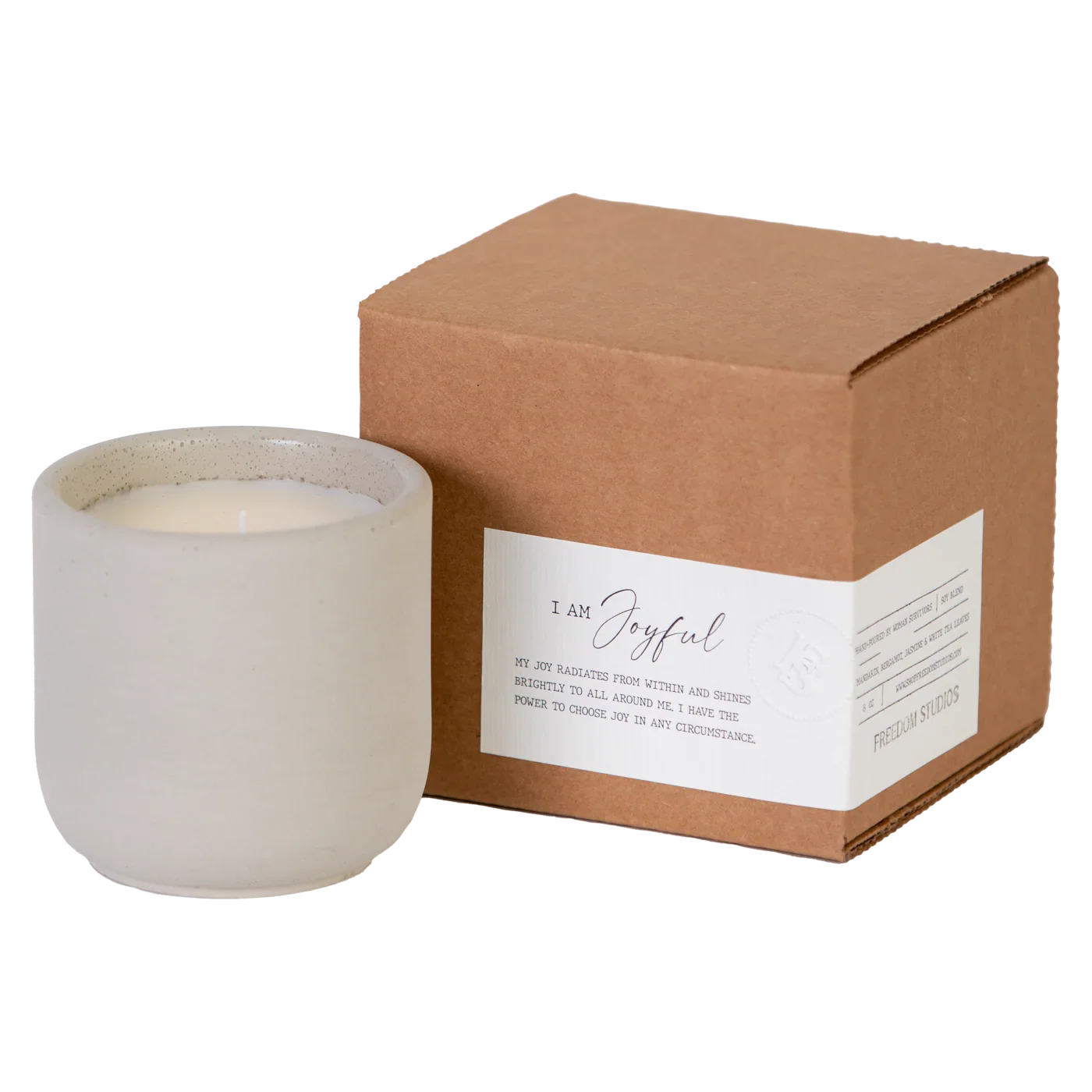 I AM Joyful 8 oz Concrete Candle