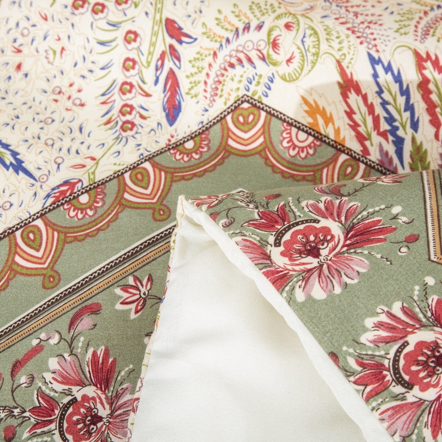 DaDa Bedding Botanical Cranberry Sage Chevron Floral Duvet Cover Set w/ Pillow Cases (JHW-924) DaDalogy Bedding Collection