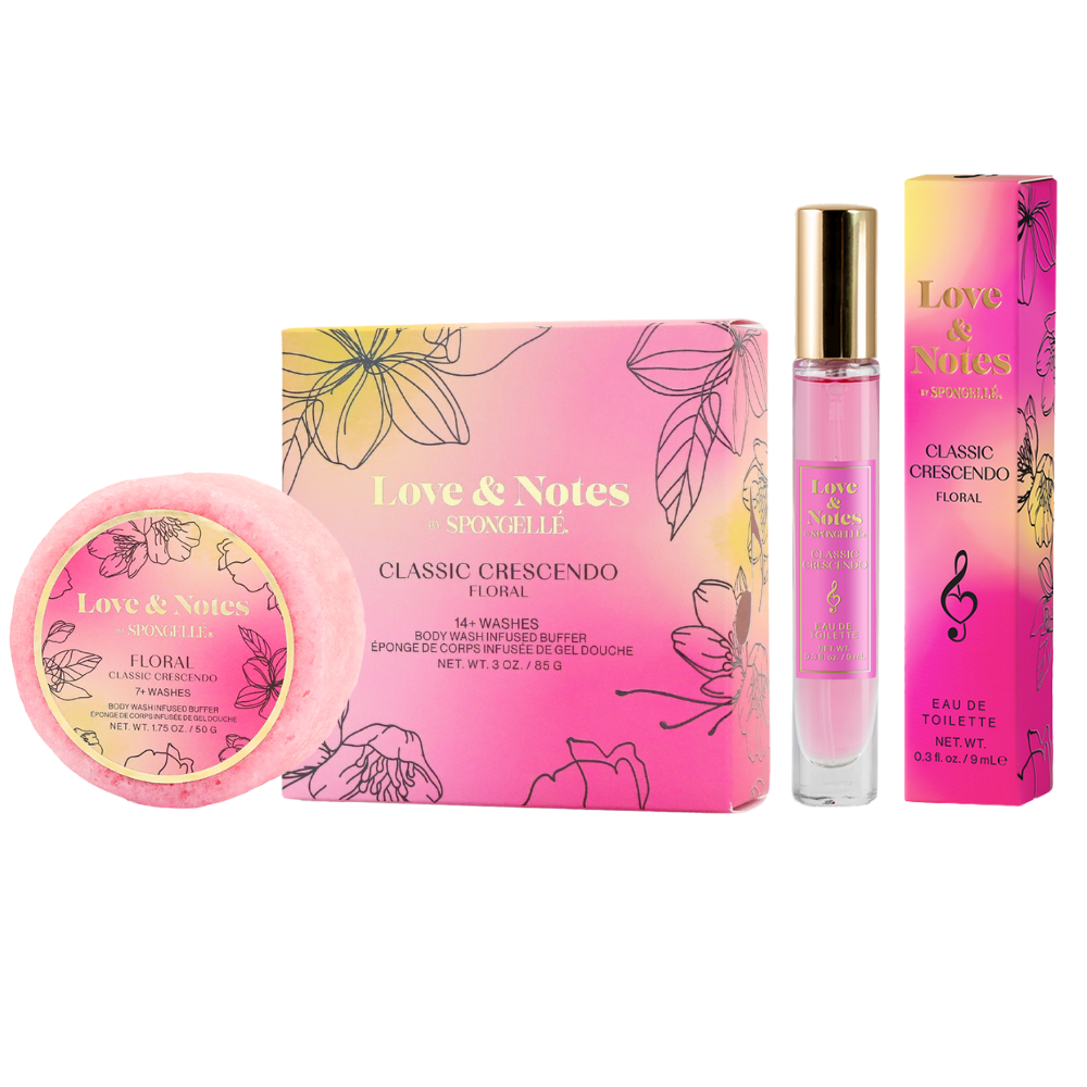 Love & Notes by Sunkissed beauty product set on a white background