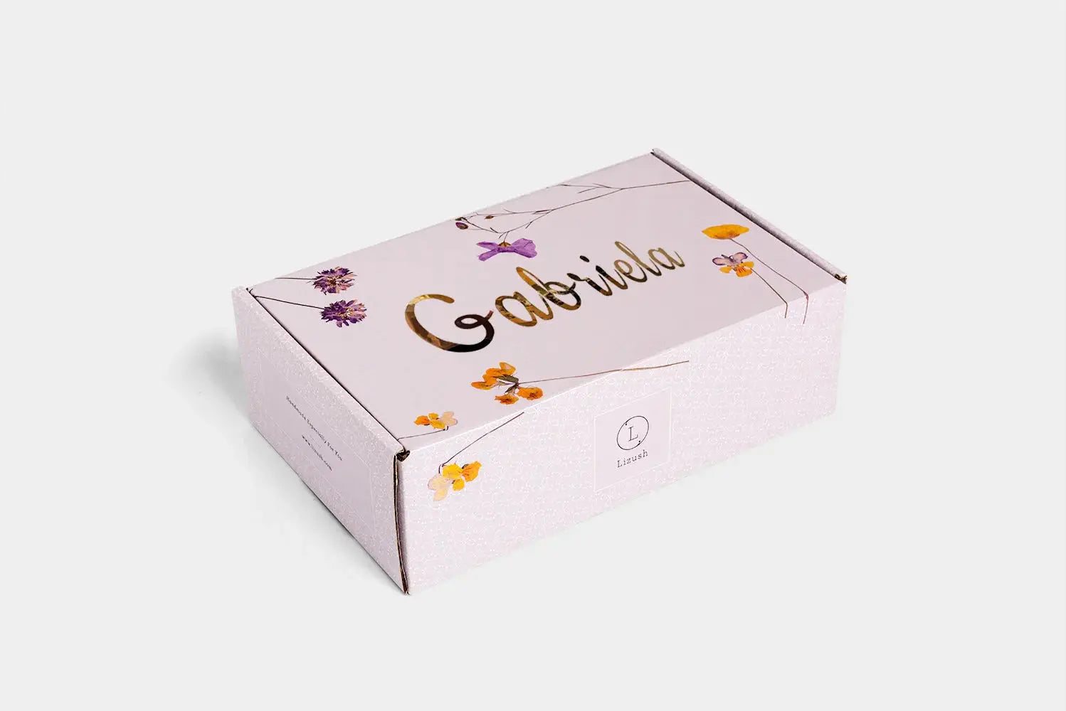 Personalized gift box with floral design and name Gabriela, ideal for cozy home decor or thoughtful presents