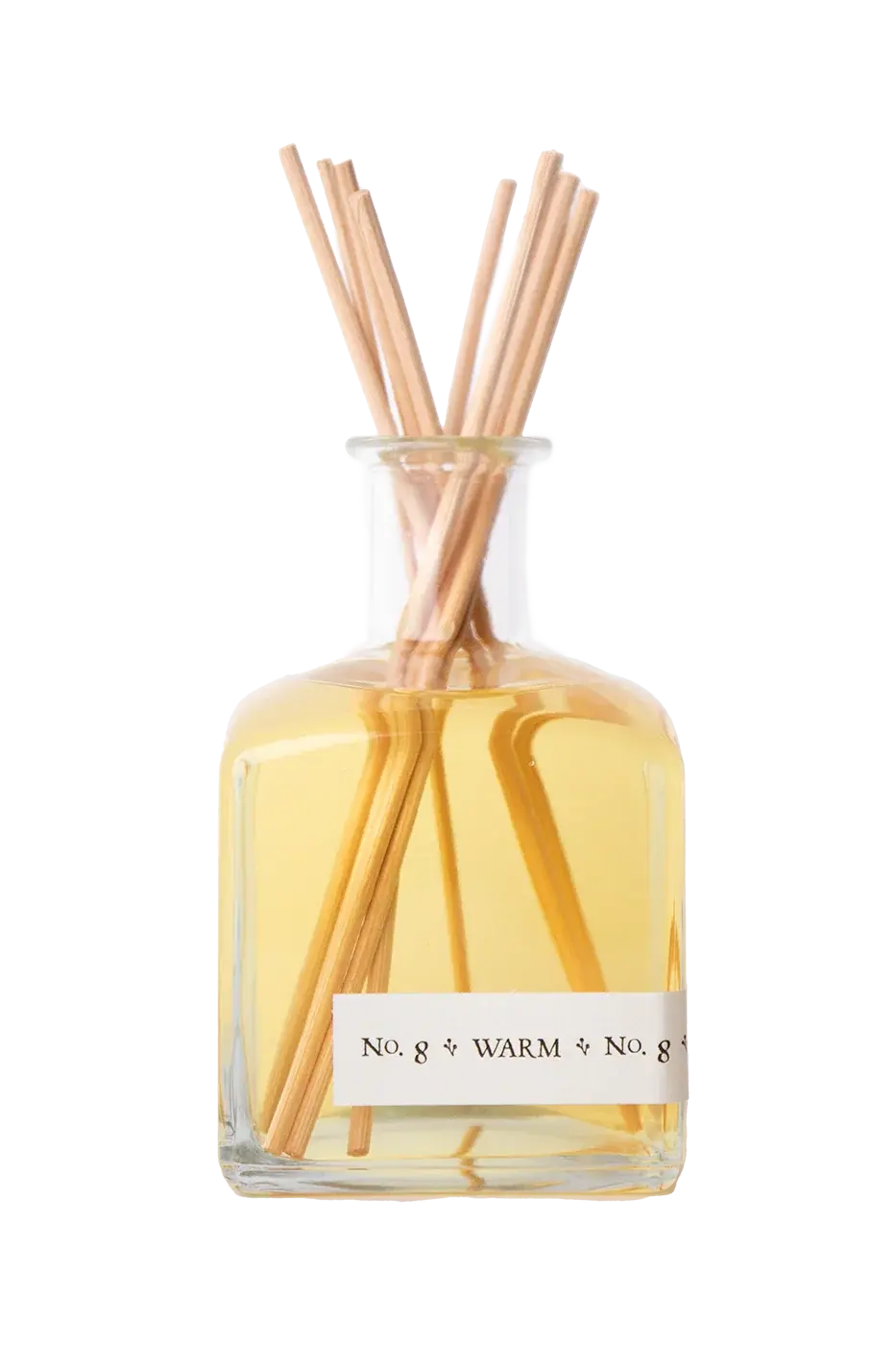 No. 8 Warm reed diffuser with natural wood sticks, cozy home fragrance for farmhouse or cottage decor