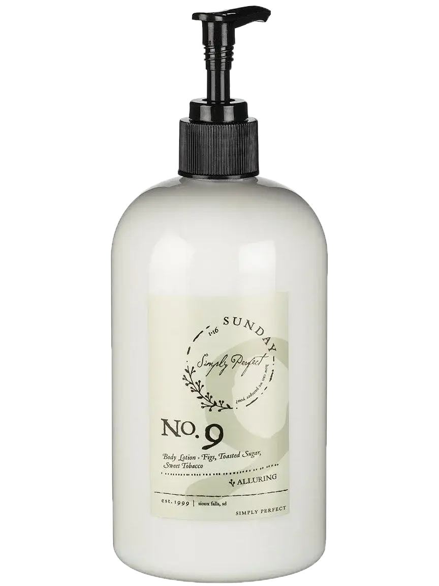 No. 9 Body Lotion with Fig, Toasted Sugar & Sweet Tobacco scent, farmhouse-style bath essential