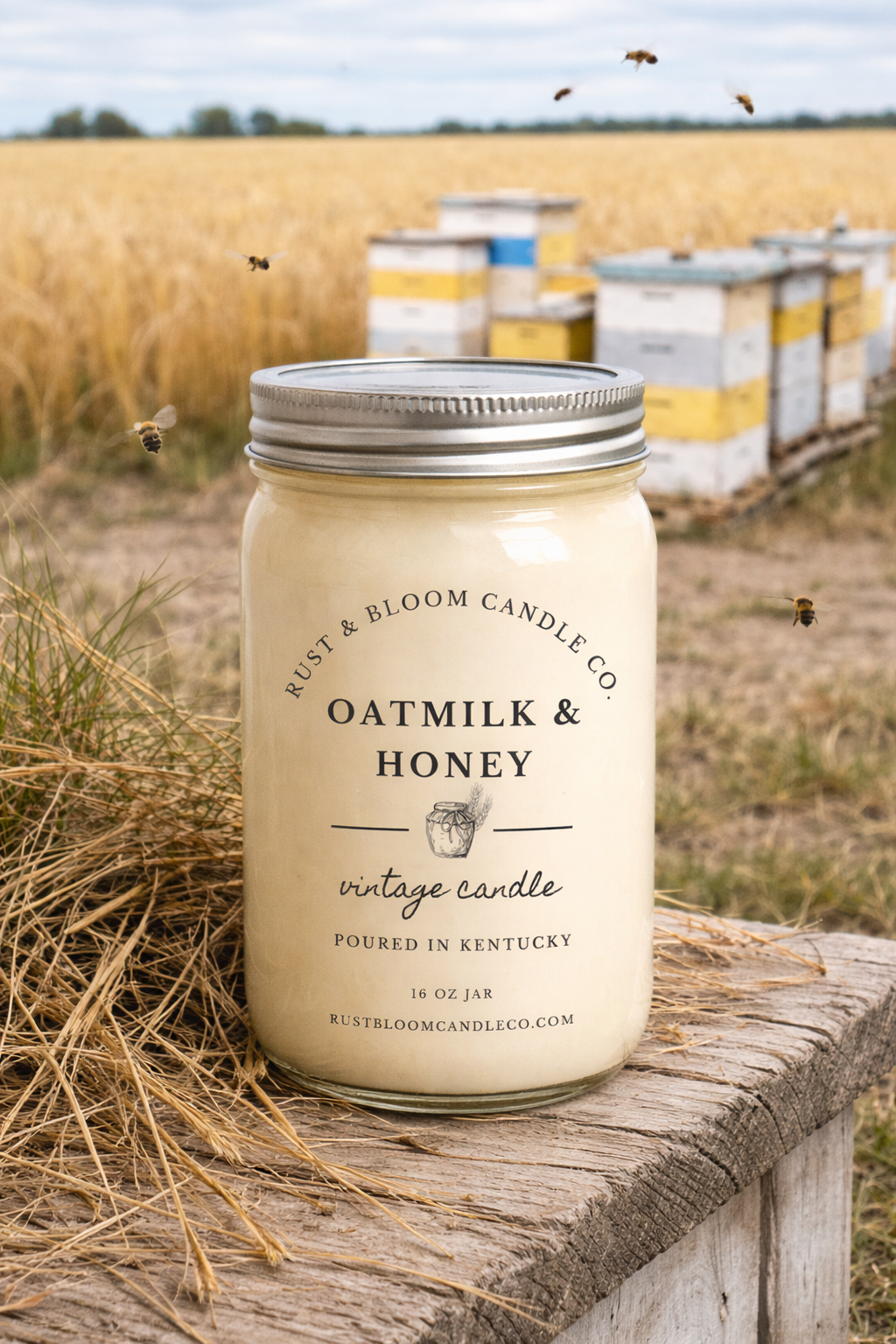 Oatmilk & Honey 16 Oz Soy Candle Rust & Bloom Candle Co. Oatmilk & Honey 16 Oz Soy Candle Rust & Bloom Candle Co.