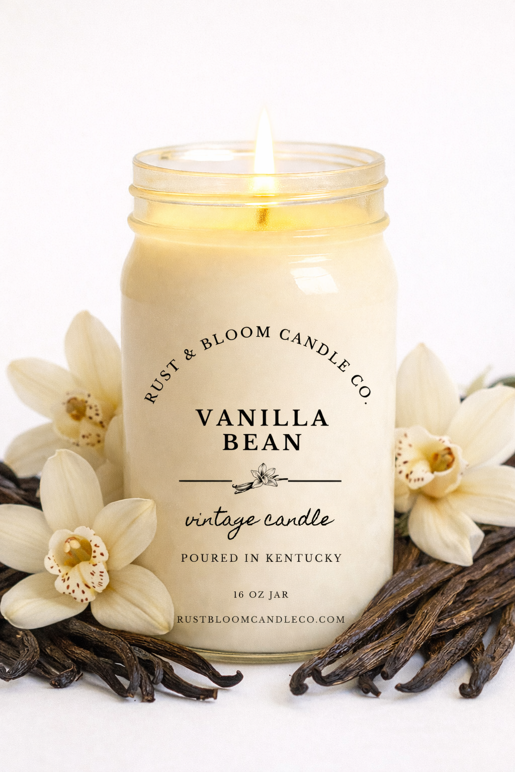 Vanilla Bean 16 Oz Soy Candle Rust & Bloom Candle Co. Vanilla Bean 16 Oz Soy Candle Rust & Bloom Candle Co.