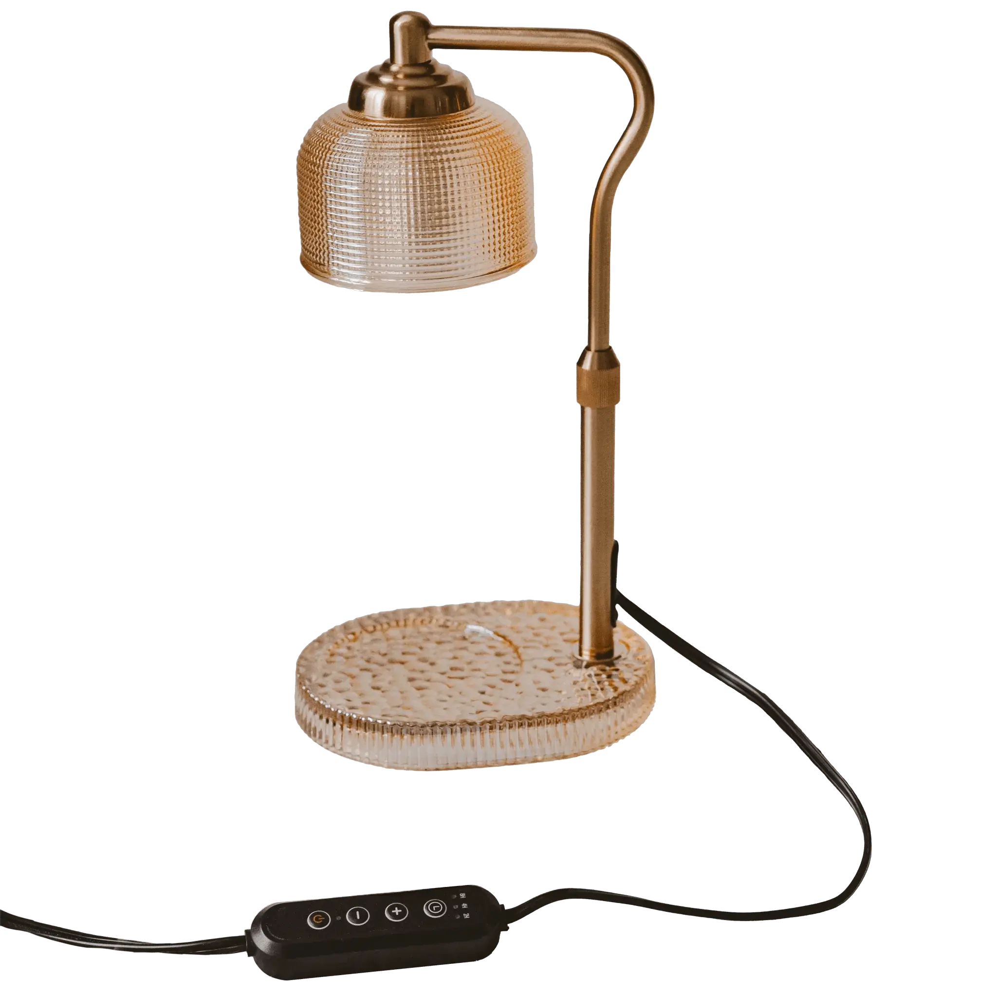 Brass farmhouse table lamp with textured glass shade and dimmer, cozy cottage decor lighting