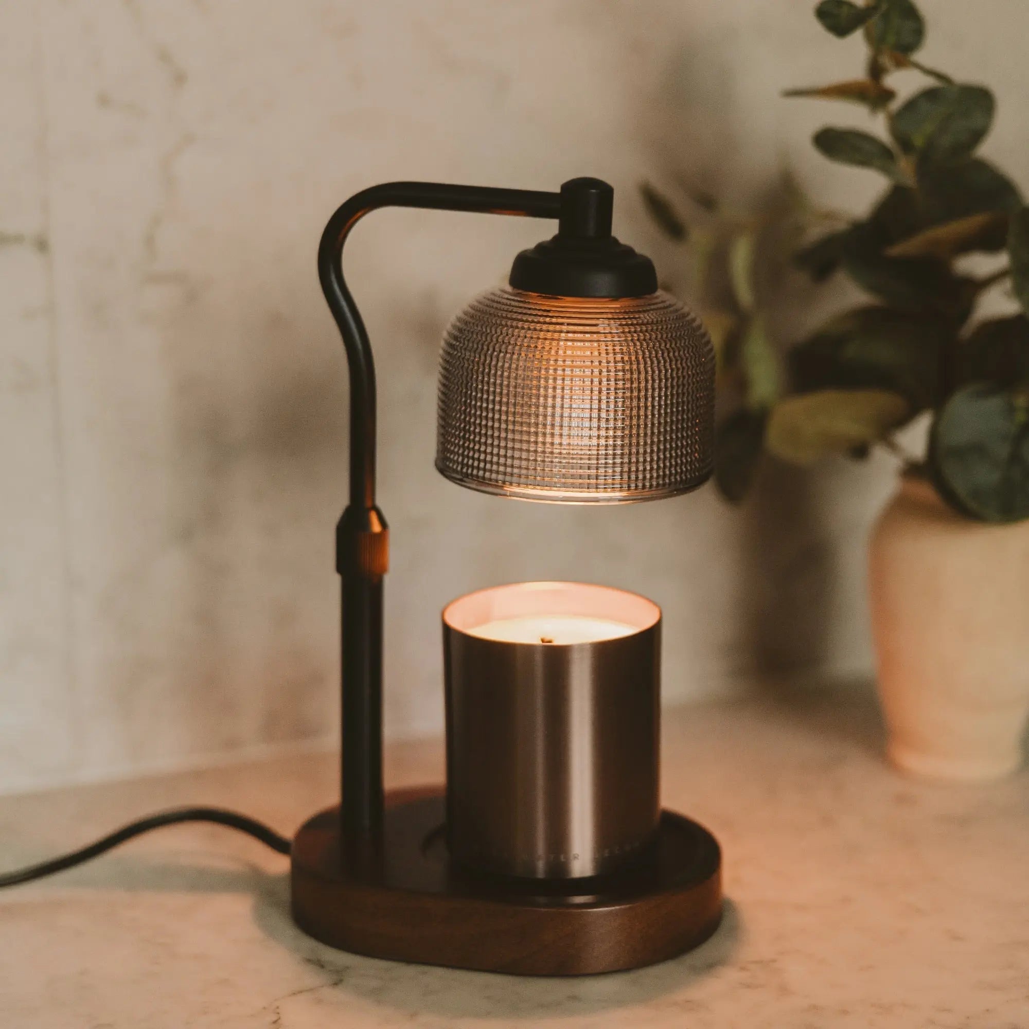 Candle Warmer Lamp with Wood Base Sweet Water Decor
