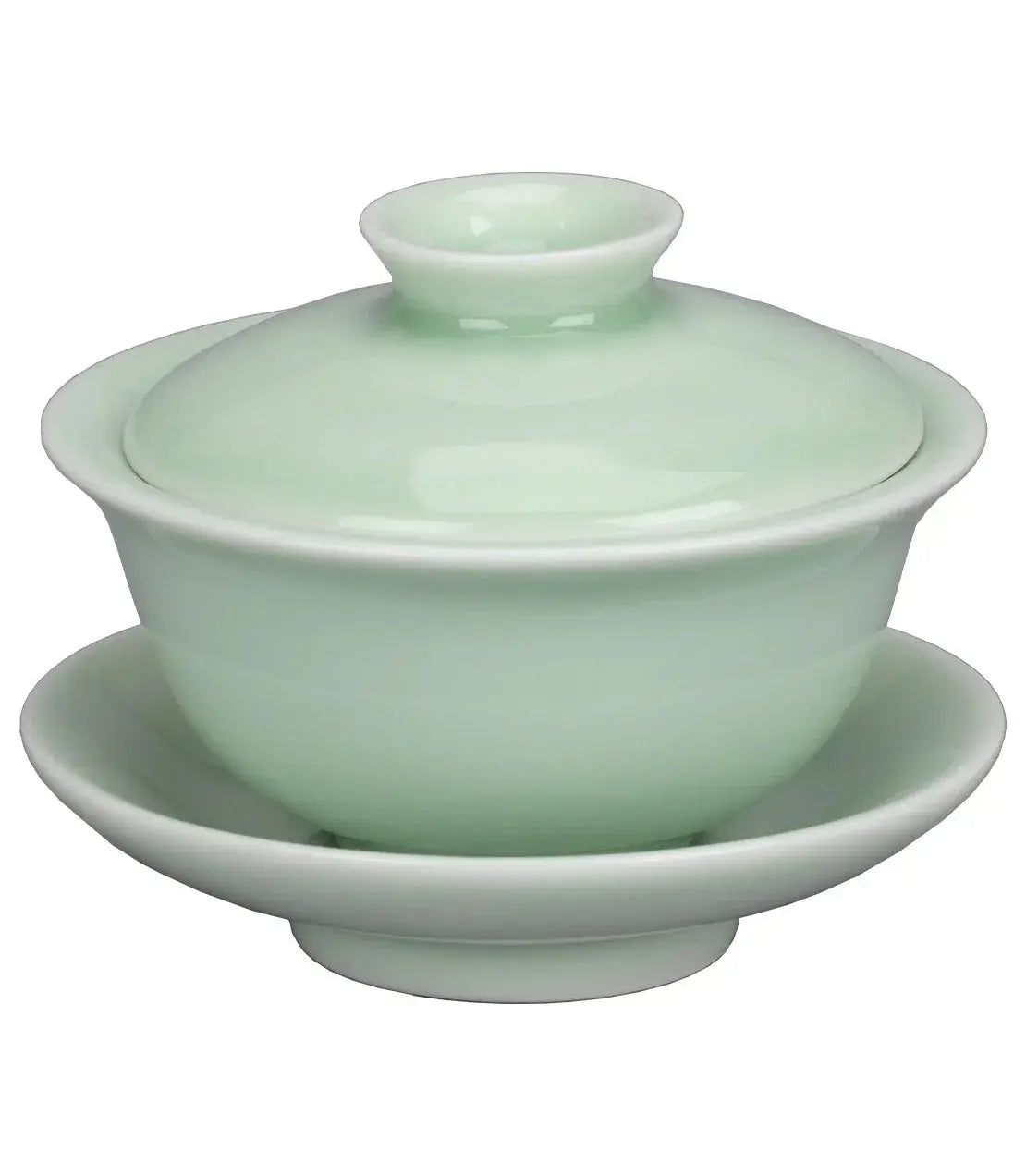 Mint green ceramic tea set with lid and saucer, cozy farmhouse home decor