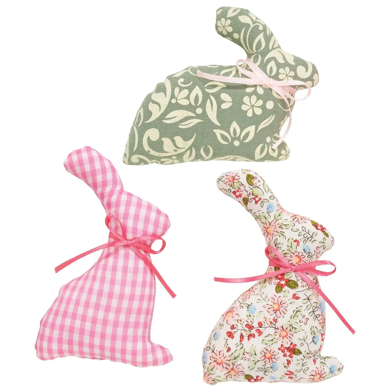 🐰 Vintage Floral Pattern Bunny Sitters – Set of 3