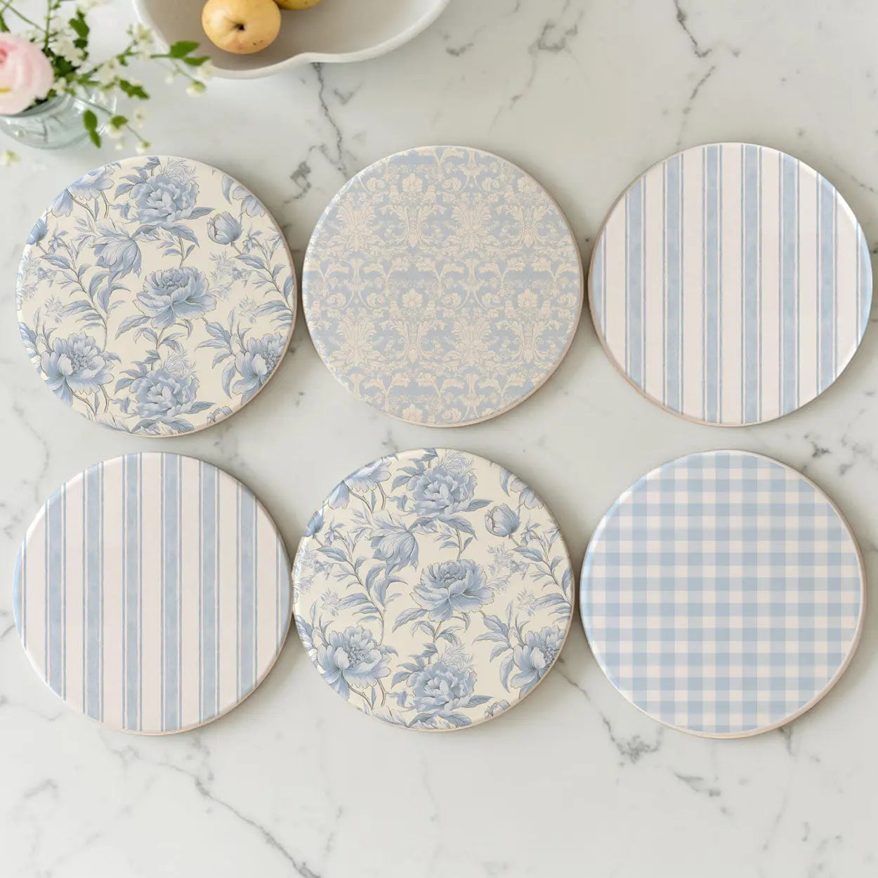 French Country Ceramic Coasters Gia Roma French Country Ceramic Coasters Gia Roma