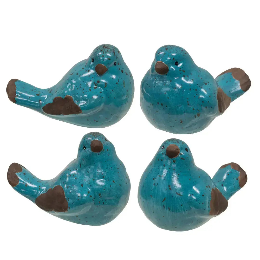 Resin Blue Bird Set of 4