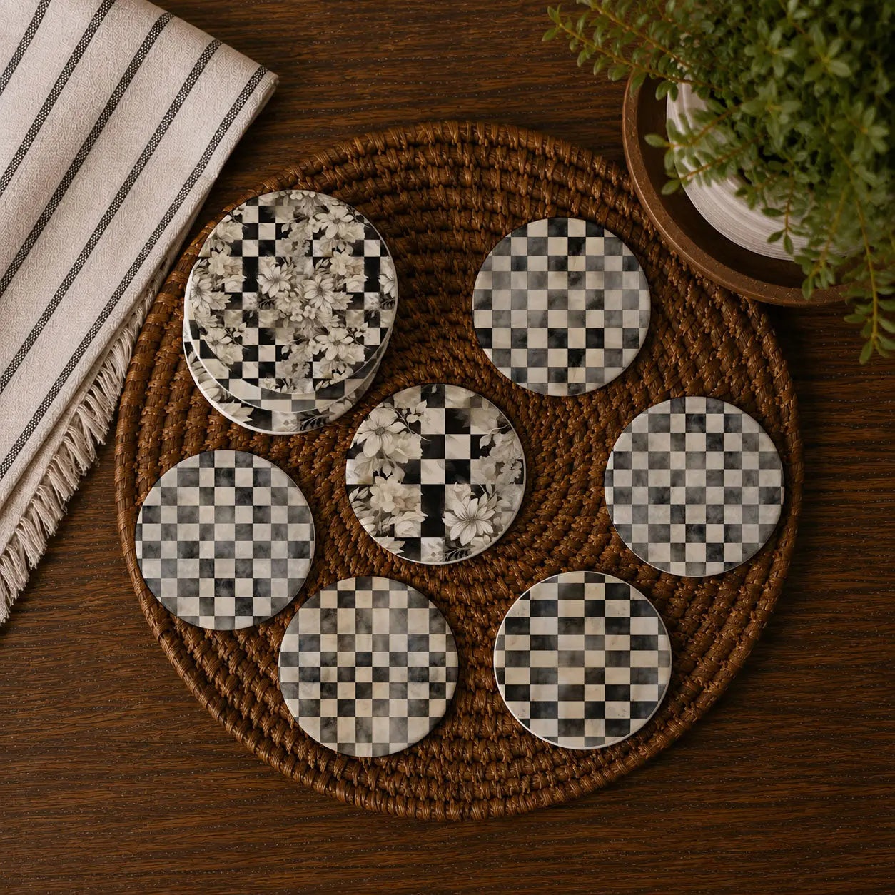 Courtly Check Coasters Gia Roma Courtly Check Coasters Gia Roma