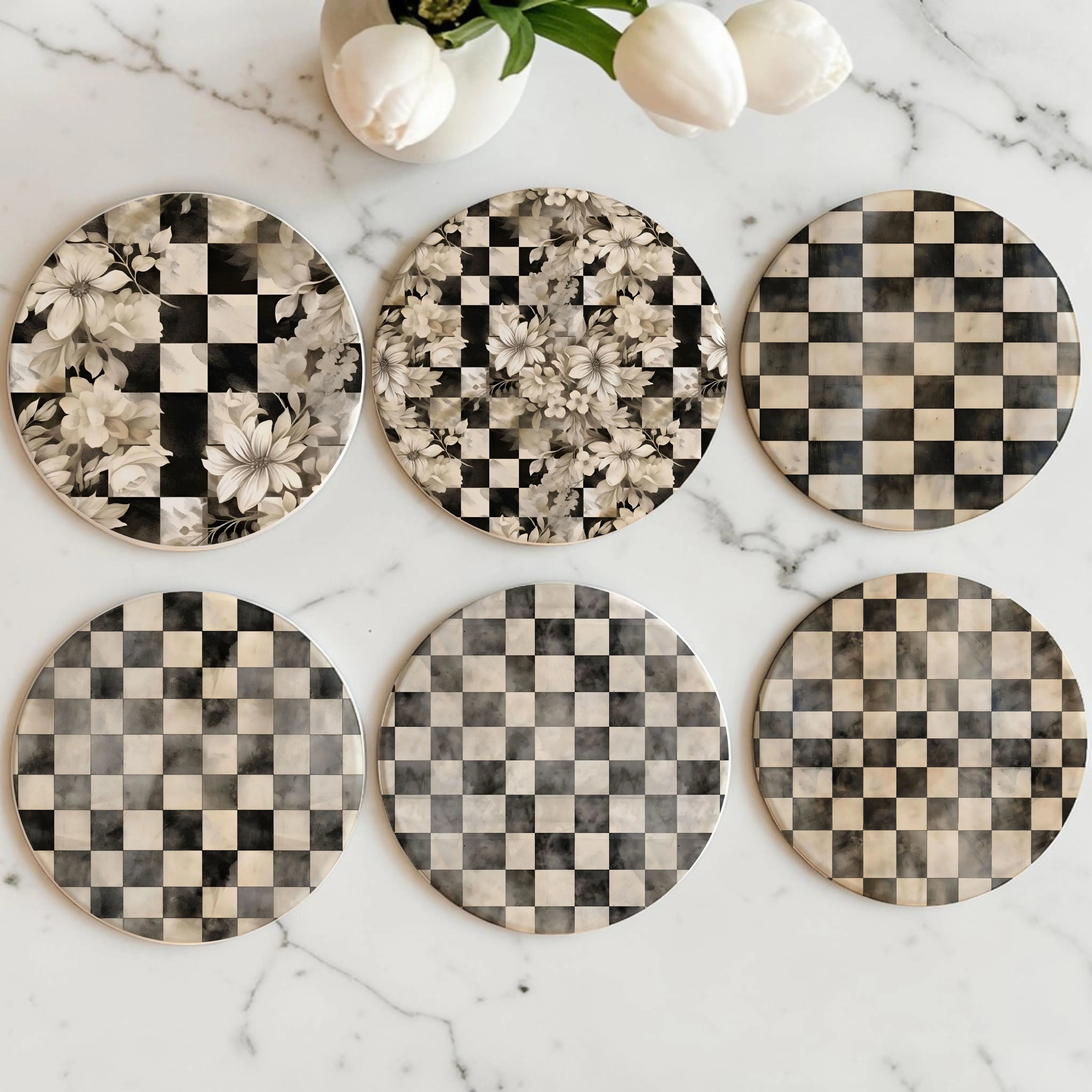 Courtly Check Coasters Gia Roma Courtly Check Coasters Gia Roma