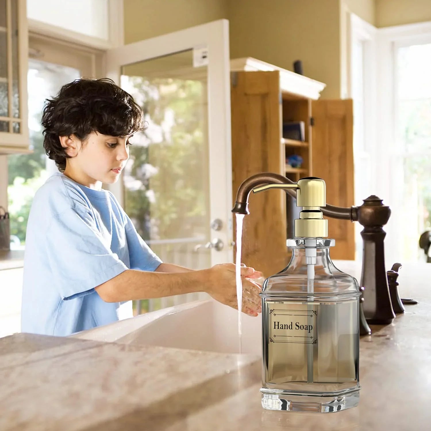 Antique Glass Soap Dispenser Set – Black (Set of 2) - KJ Cozy Designs