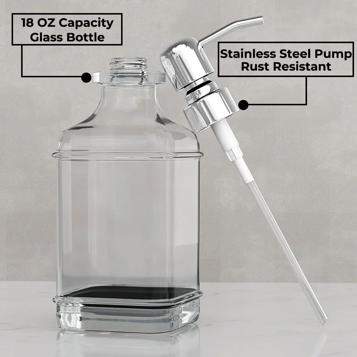 Antique Glass Soap Dispenser Set – Black (Set of 2) - KJ Cozy Designs