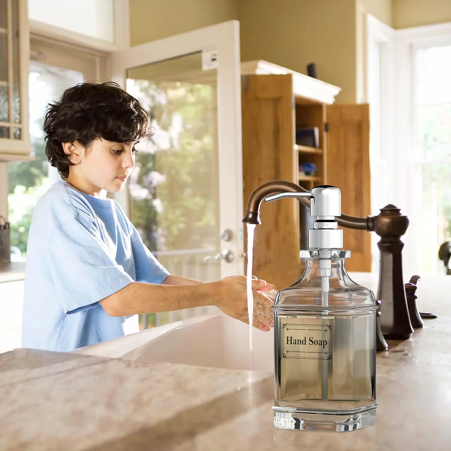 Antique Glass Soap Dispenser Set – Black (Set of 2) - KJ Cozy Designs