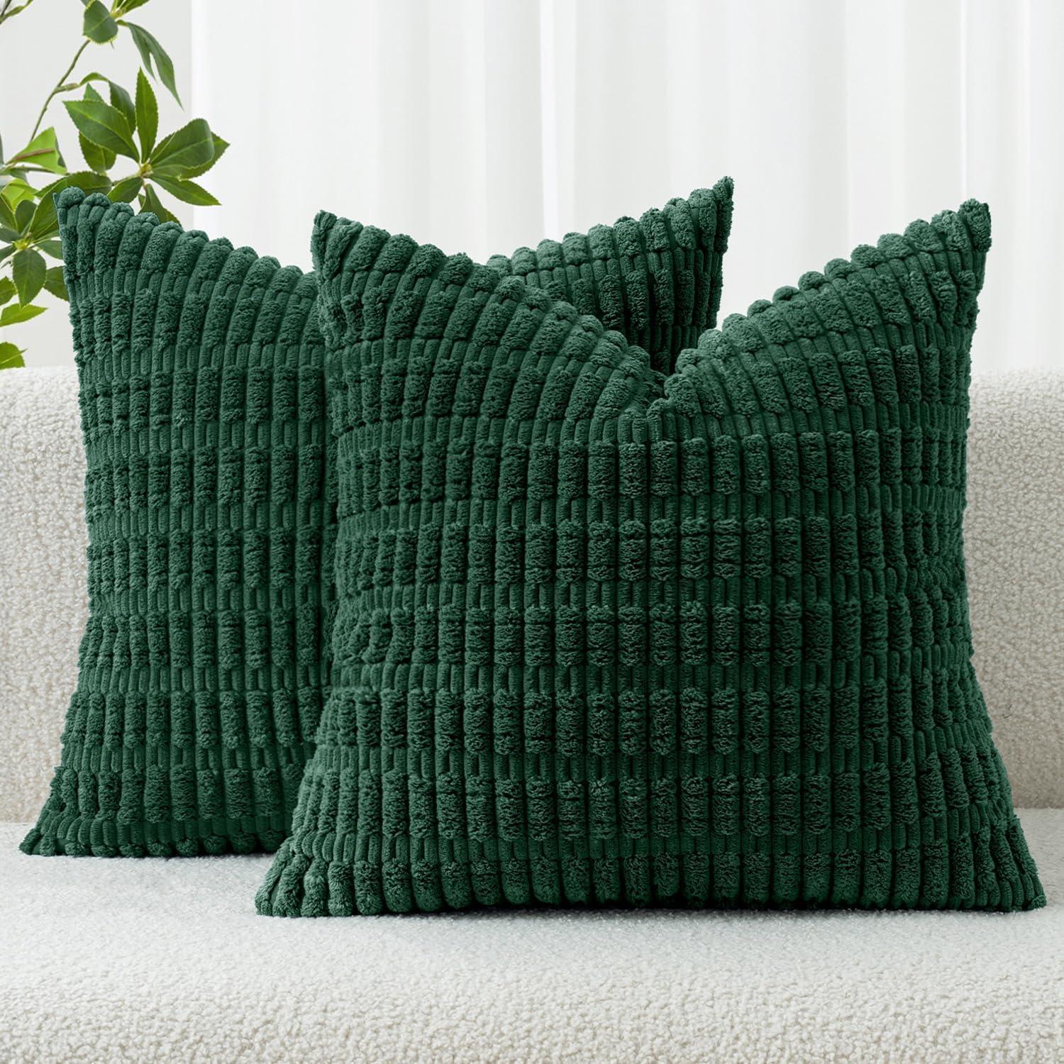 Corduroy Striped Throw Pillow Covers – 18" x 18" (Set of 2) - KJ Cozy Designs
