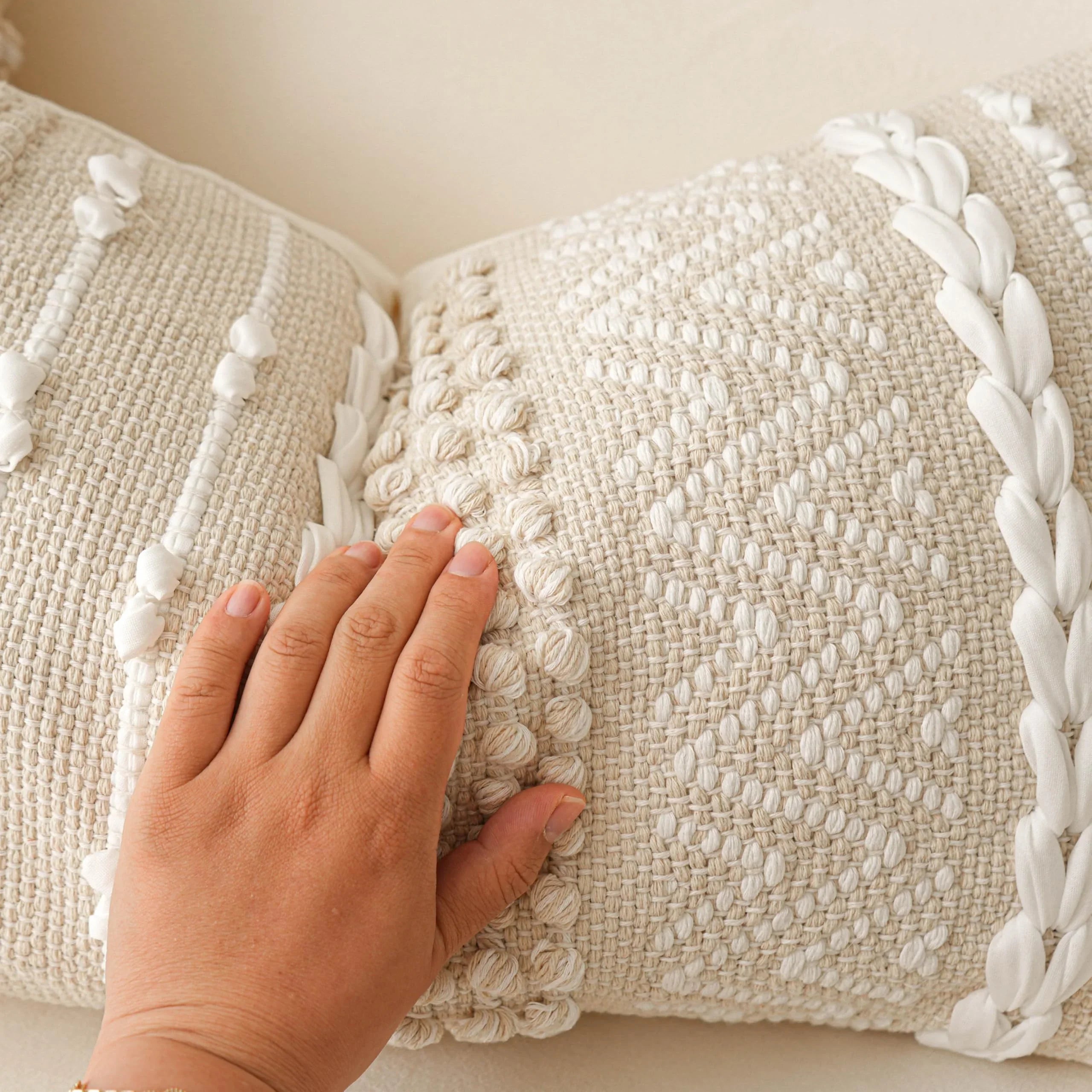 Cream Decorative Lumbar Pillow Cover – 14" x 36" - KJ Cozy Designs