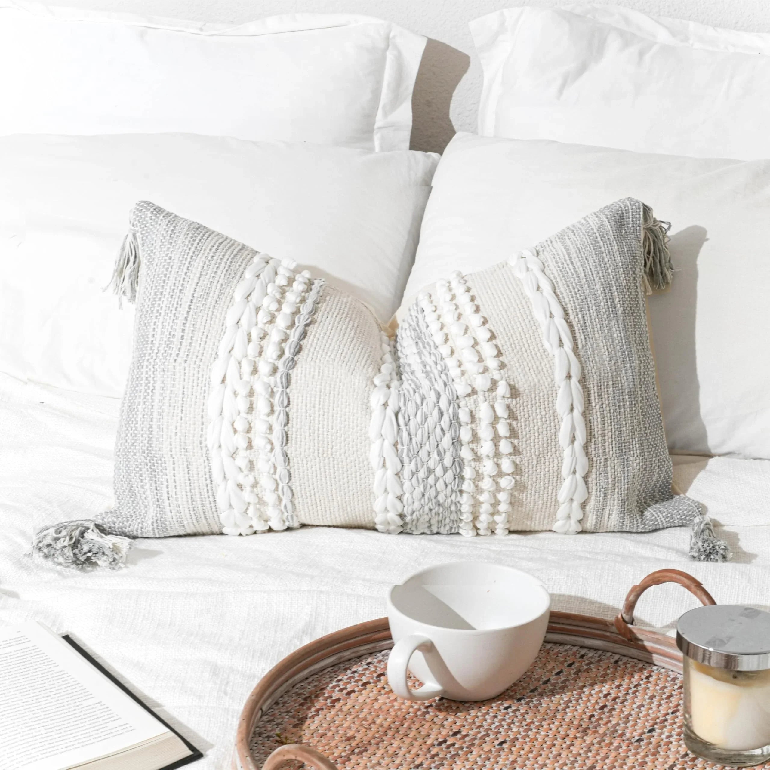 Cream Decorative Lumbar Pillow Cover – 14" x 36" - KJ Cozy Designs