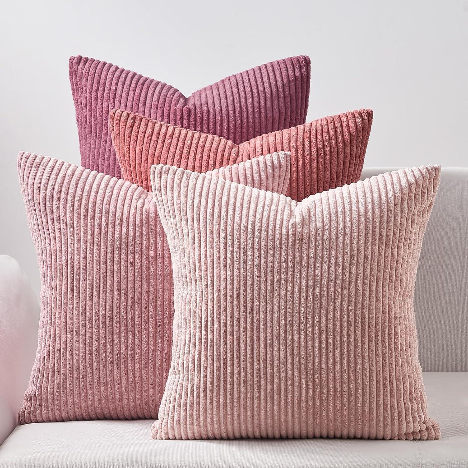 Farmhouse Corduroy Throw Pillow Covers (Set of 4) - KJ Cozy Designs