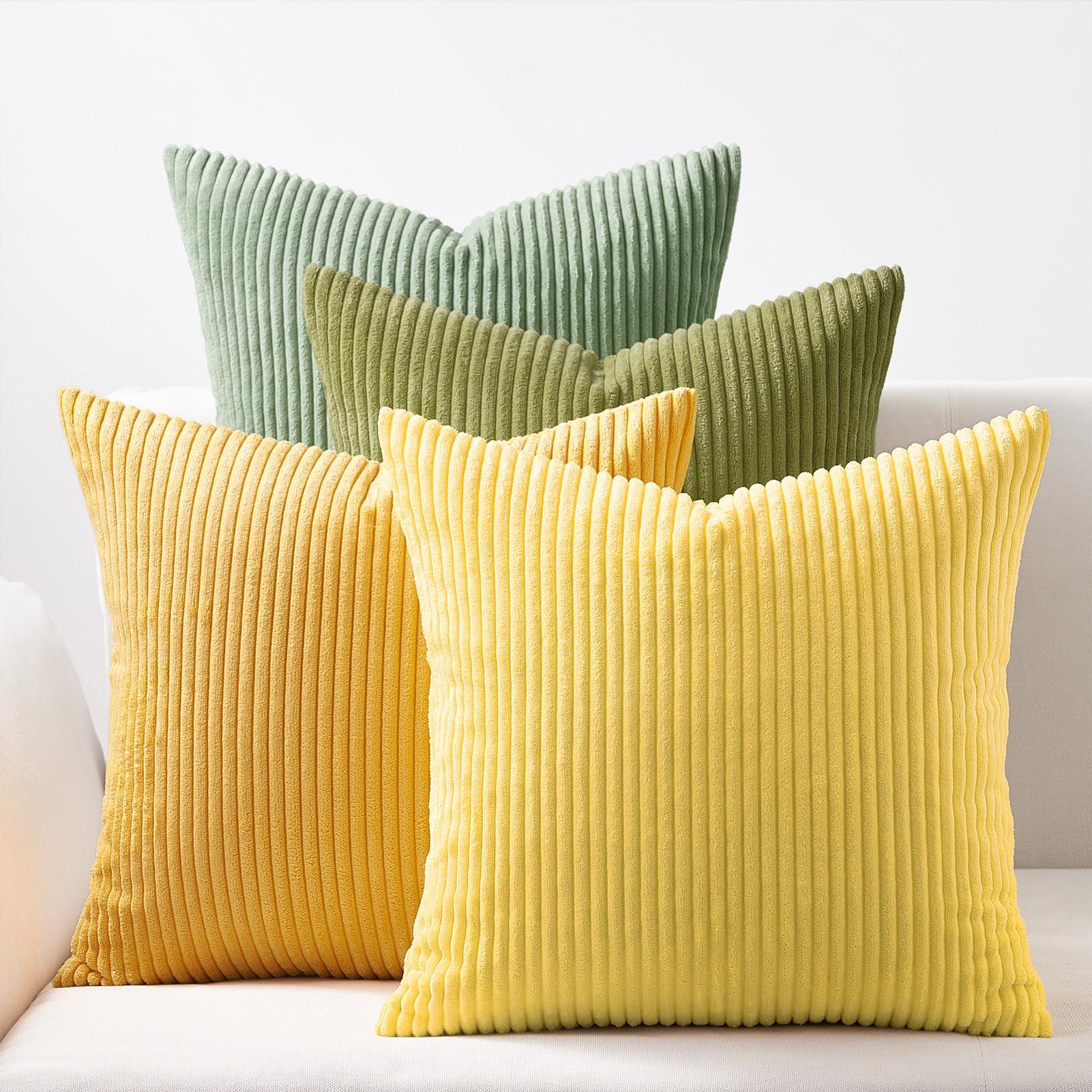 Farmhouse Corduroy Throw Pillow Covers (Set of 4) - KJ Cozy Designs