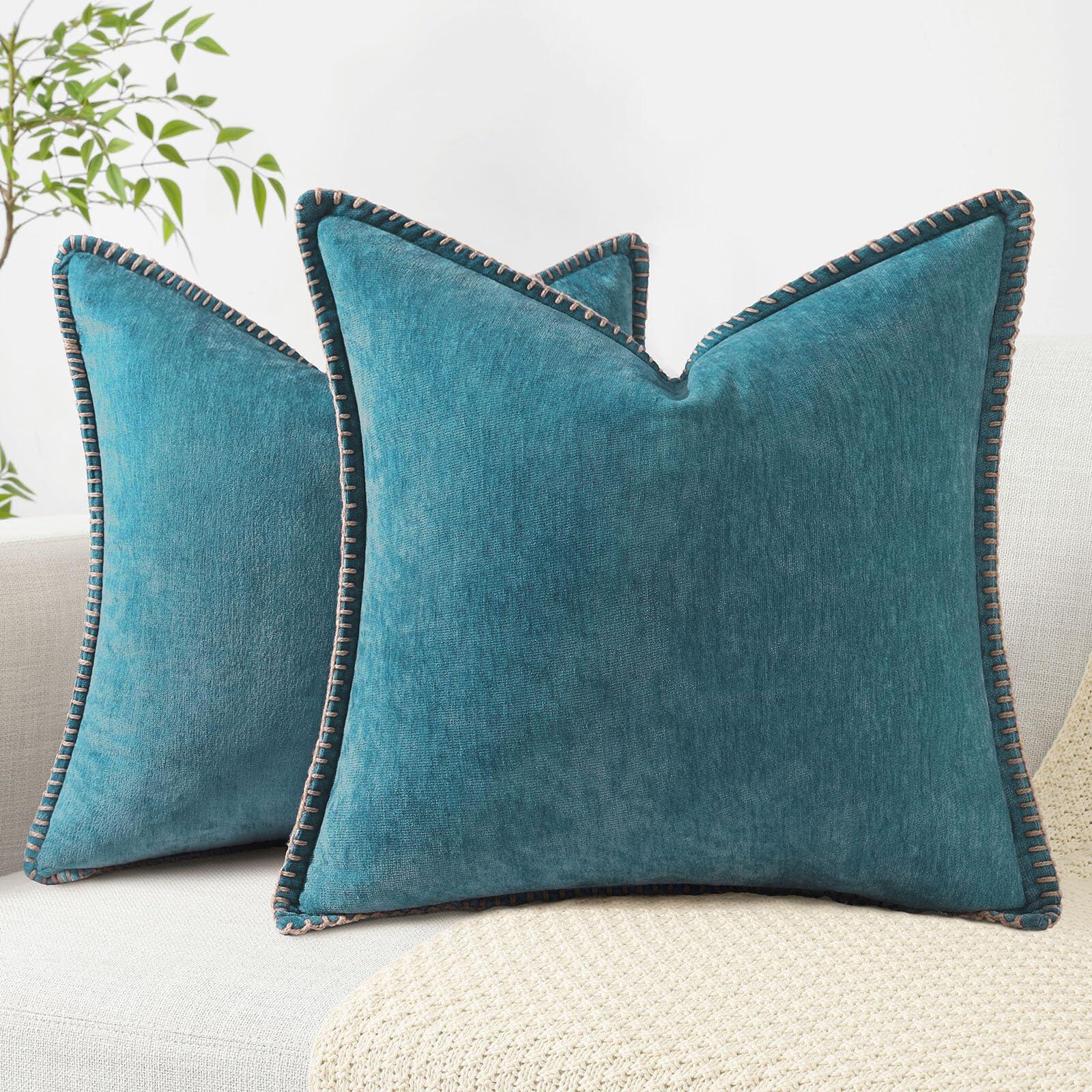 Spring Chenille Soft Throw Pillow Covers – 18" x 18" (Set of 2) - KJ Cozy Designs