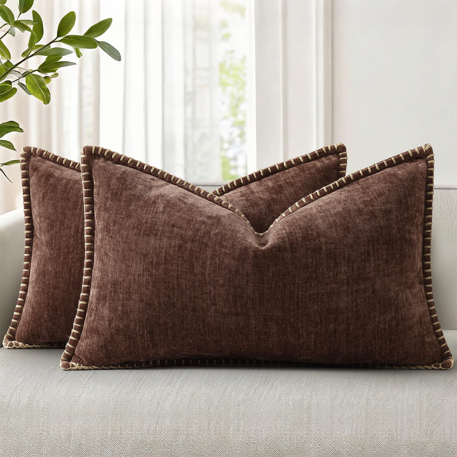 Spring Chenille Soft Throw Pillow Covers – 18" x 18" (Set of 2) - KJ Cozy Designs