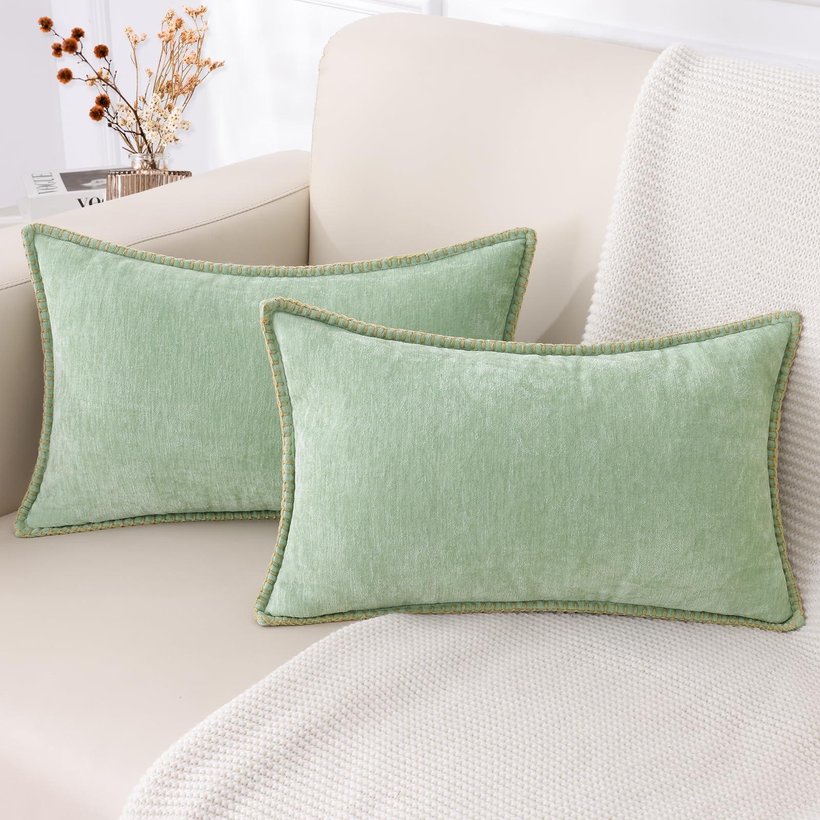 Spring Chenille Soft Throw Pillow Covers – 18" x 18" (Set of 2) - KJ Cozy Designs