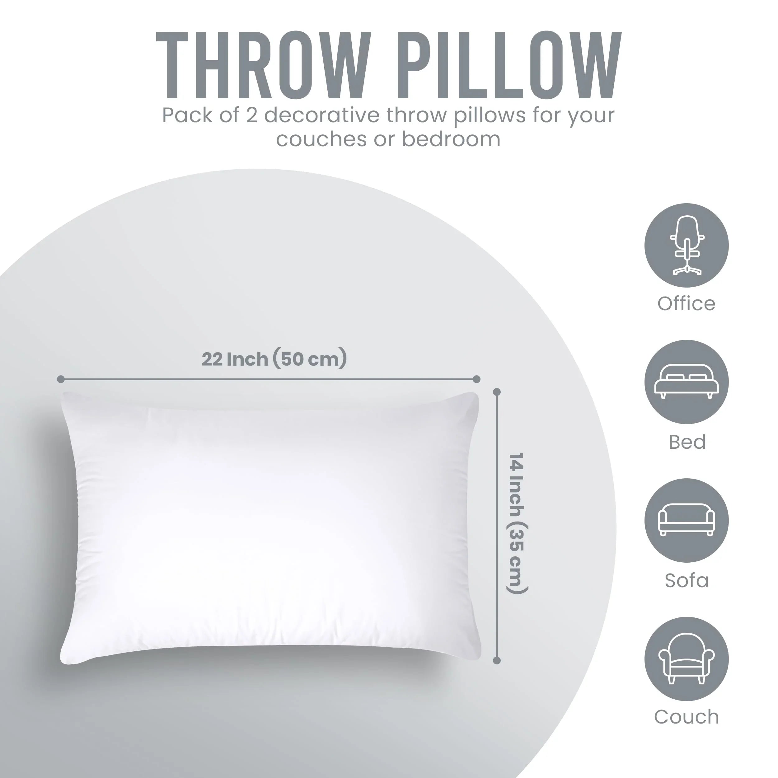 18" x 18" Throw Pillow Inserts (Set of 2) - KJ Cozy Designs