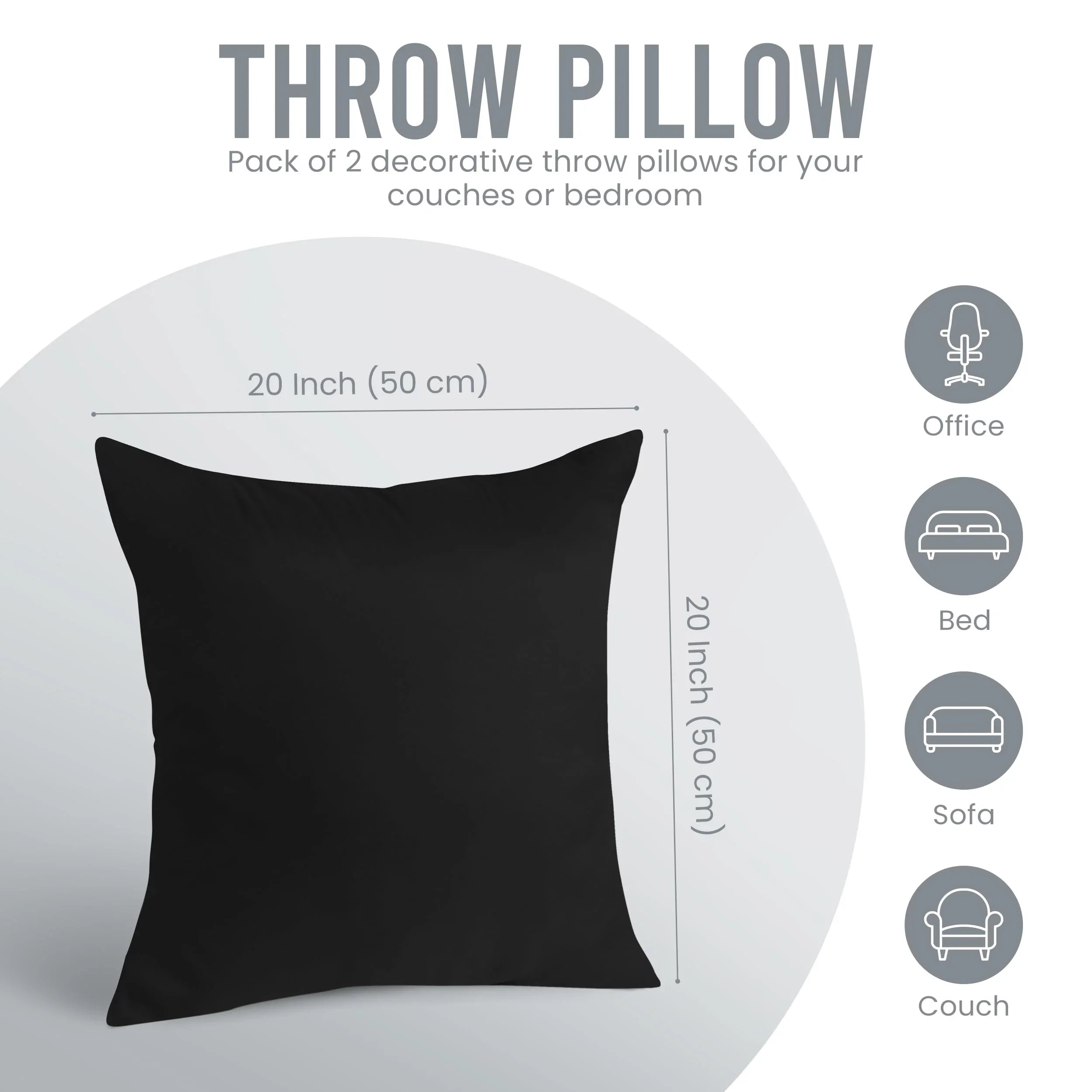 18" x 18" Throw Pillow Inserts (Set of 2) - KJ Cozy Designs