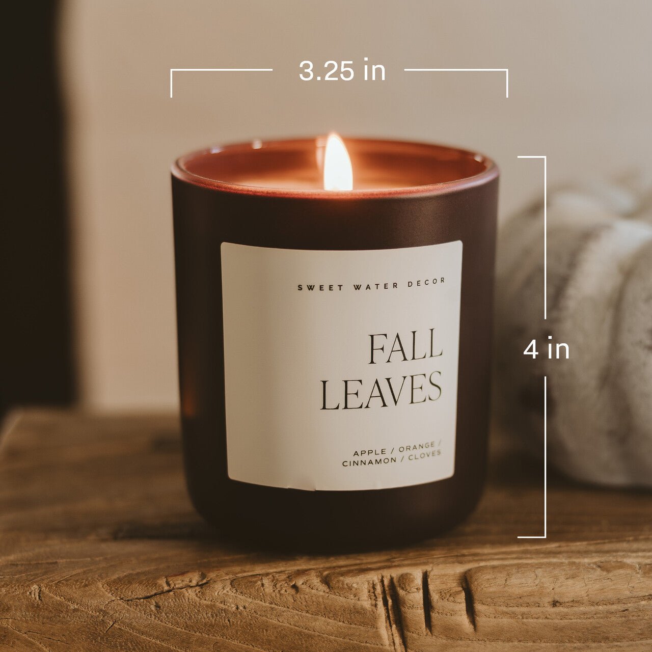 Fall Leaves Soy Candle - Brown Matte Jar - 15 oz Sweet Water Decor Fall Leaves Soy Candle - Brown Matte Jar - 15 oz Sweet Water Decor