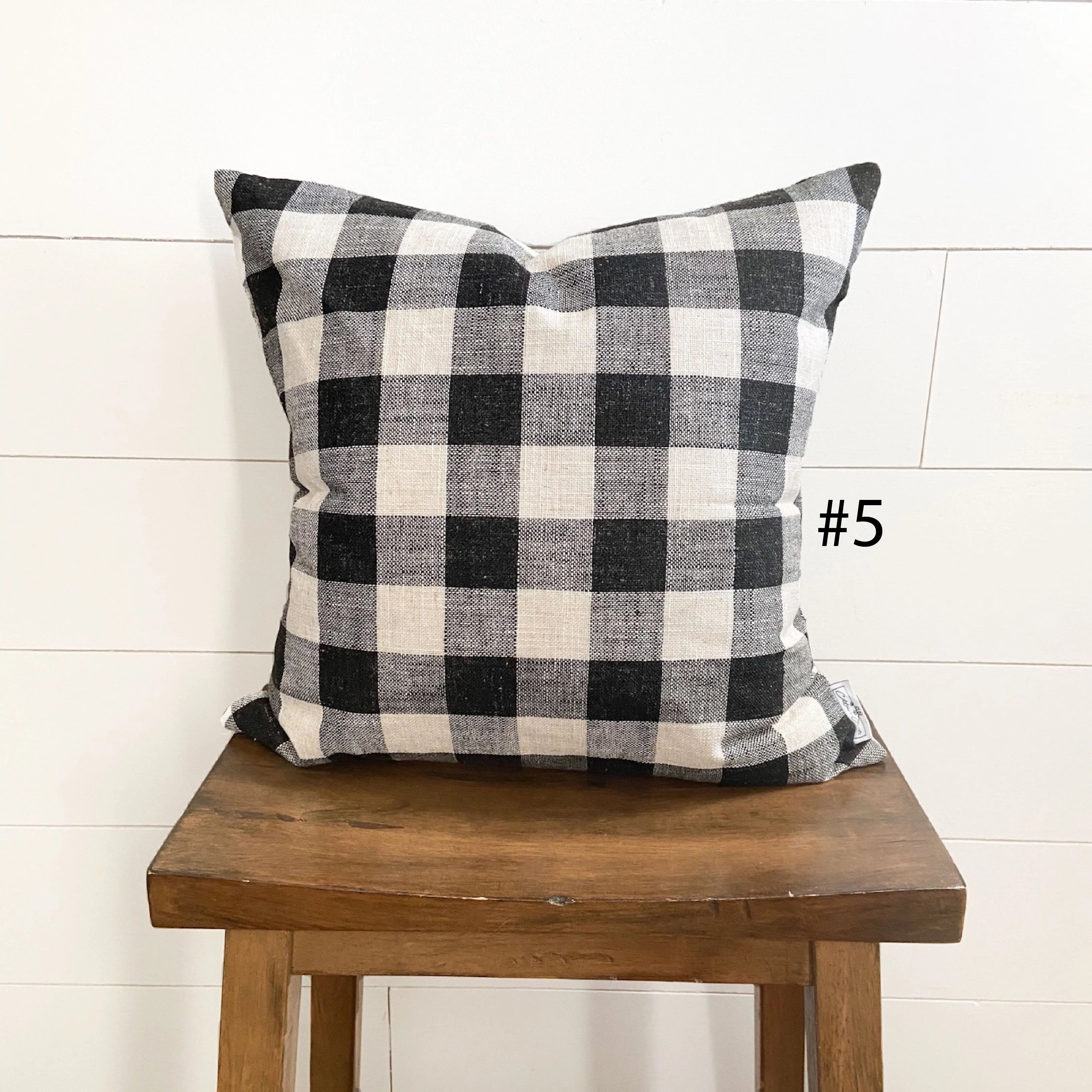 Modern Farmhouse Buffalo Check Pillow Cover Cotton and Crate