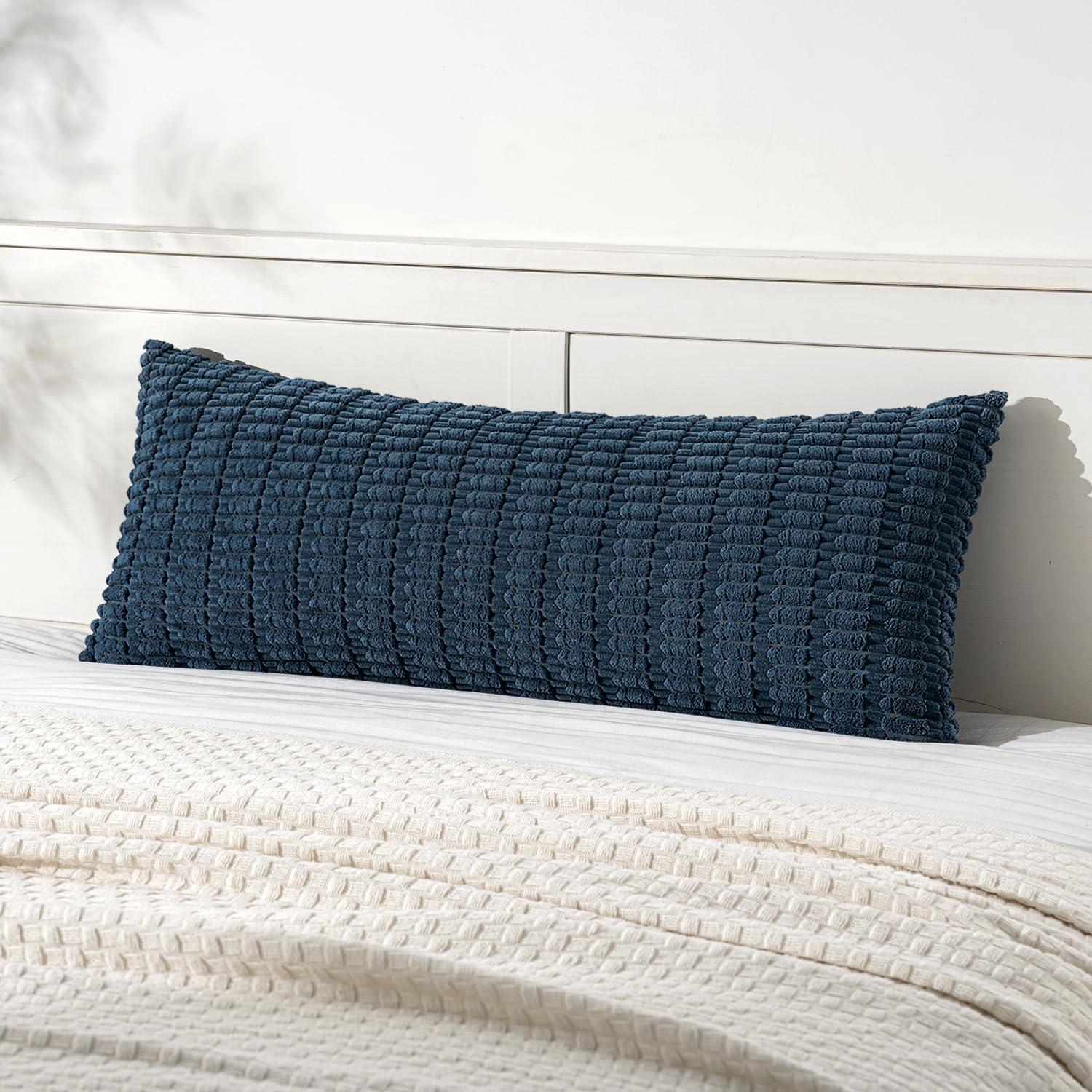 Corduroy Striped Throw Pillow Covers – 18" x 18" (Set of 2) - KJ Cozy Designs