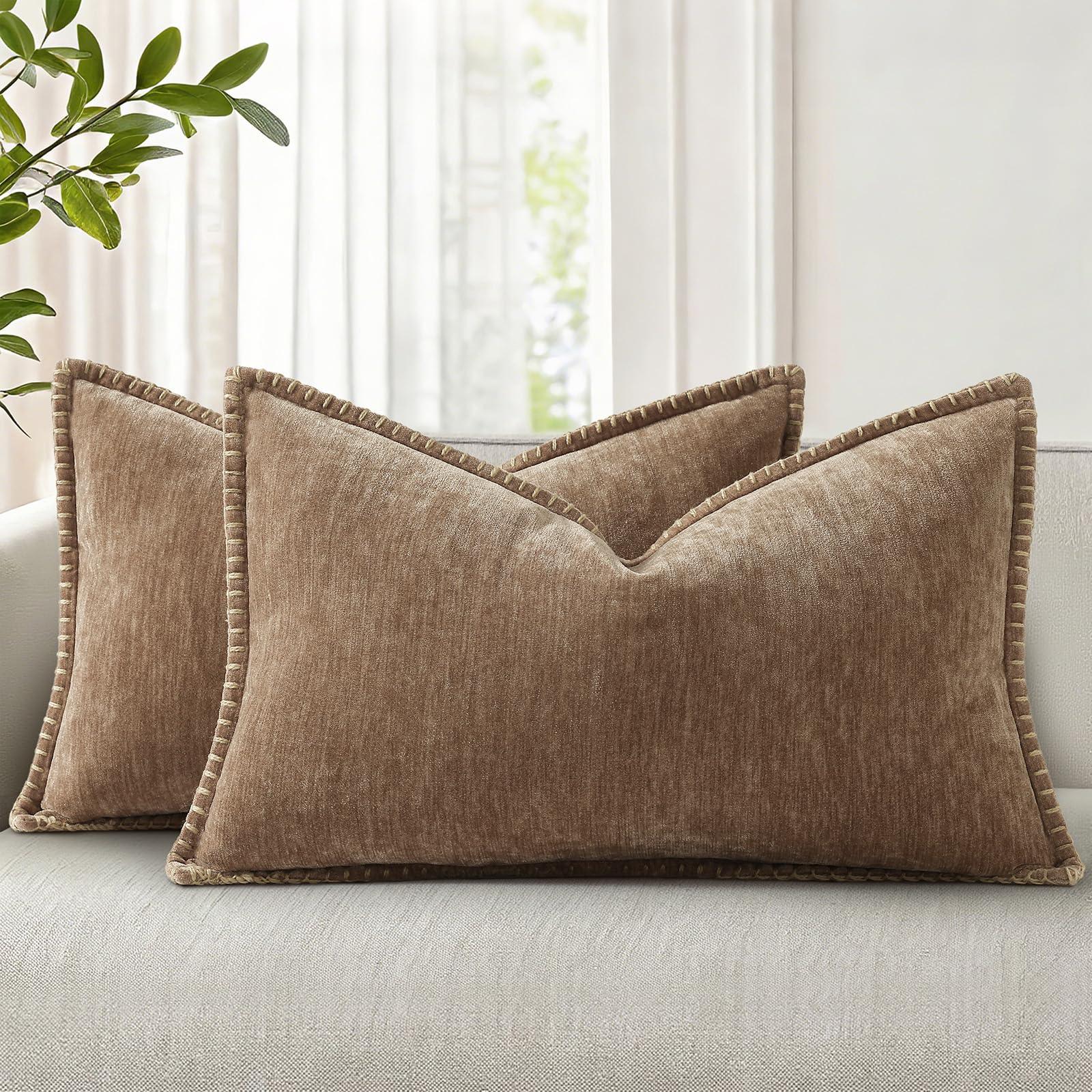 Spring Chenille Soft Throw Pillow Covers – 18" x 18" (Set of 2) - KJ Cozy Designs