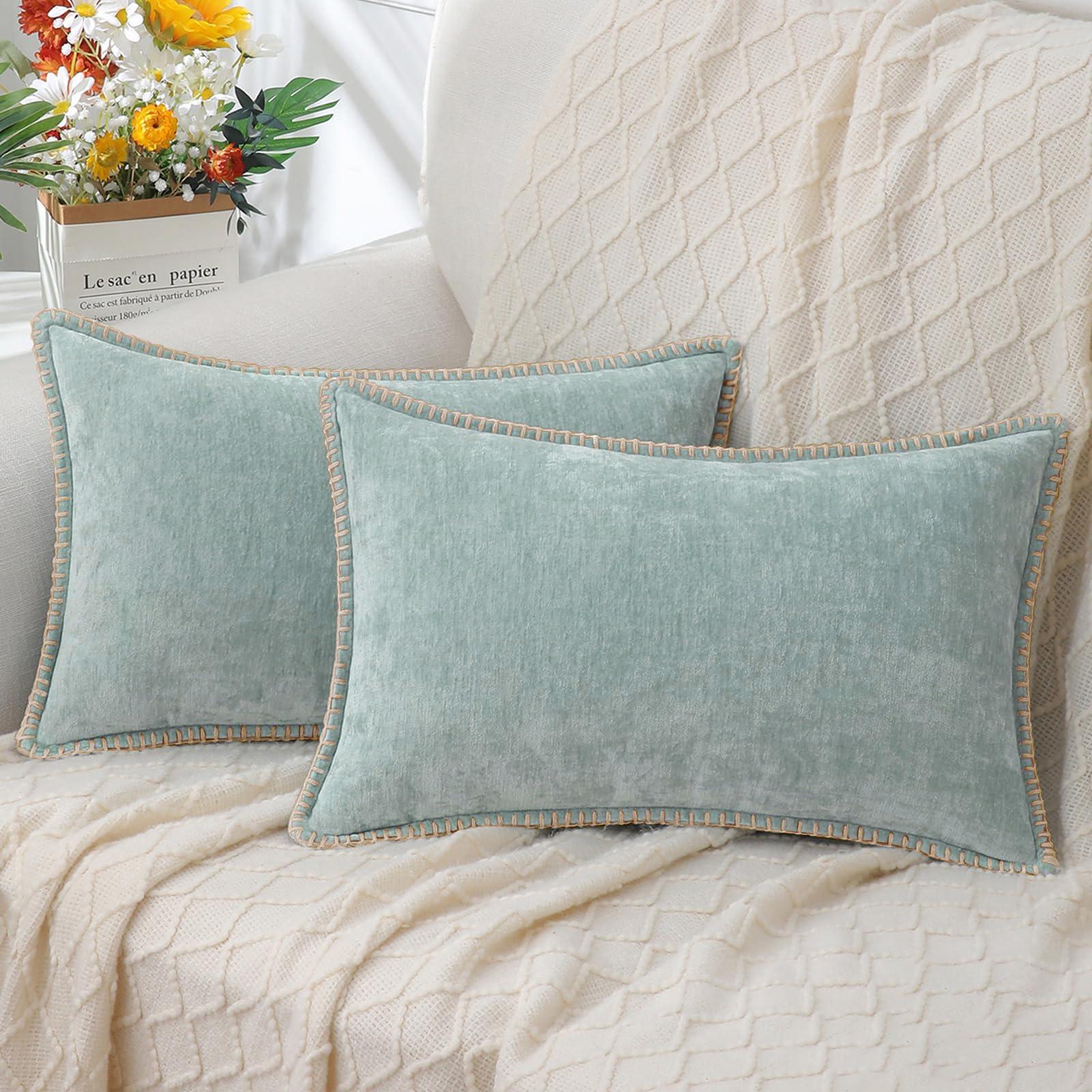 Spring Chenille Soft Throw Pillow Covers – 18" x 18" (Set of 2) - KJ Cozy Designs