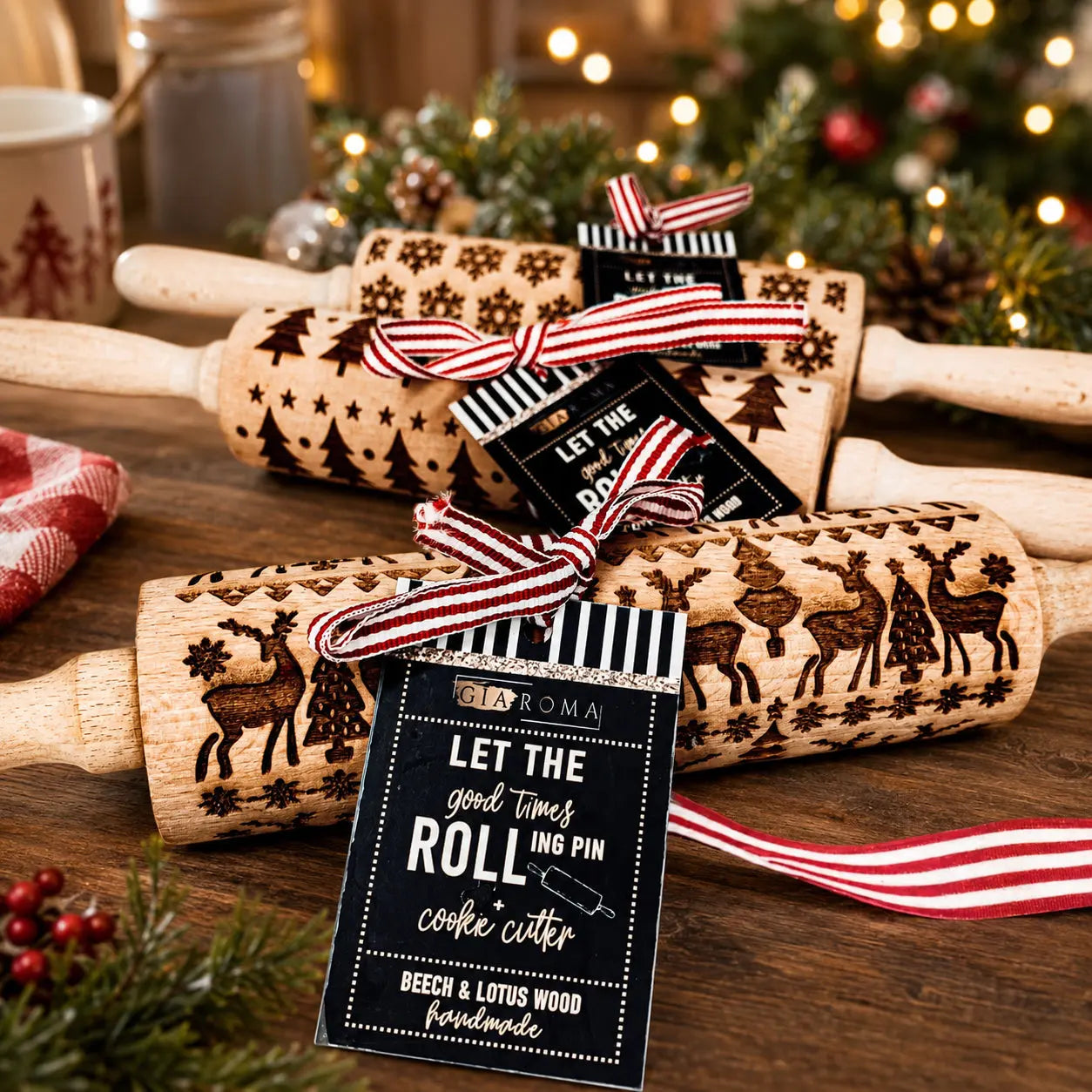 Christmas Rolling Pin Set | 10 Styles Gia Roma Christmas Rolling Pin Set | 10 Styles Gia Roma