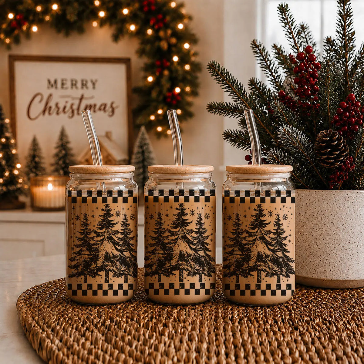 Retro Christmas Tree 17oz