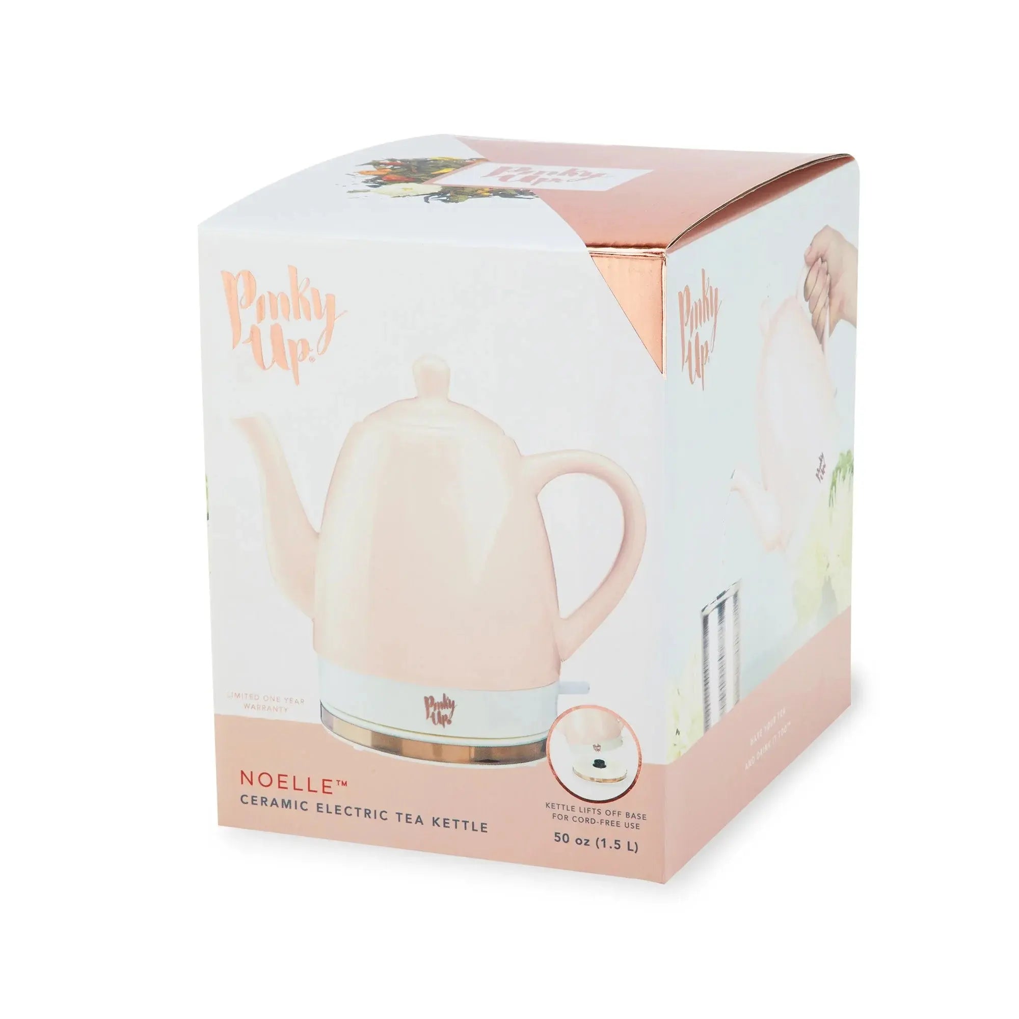 Pink electric kettle packaged